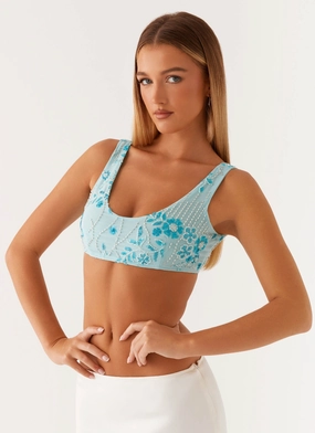 Sporty Hoodie Mercer Sequin Bralette - Blue