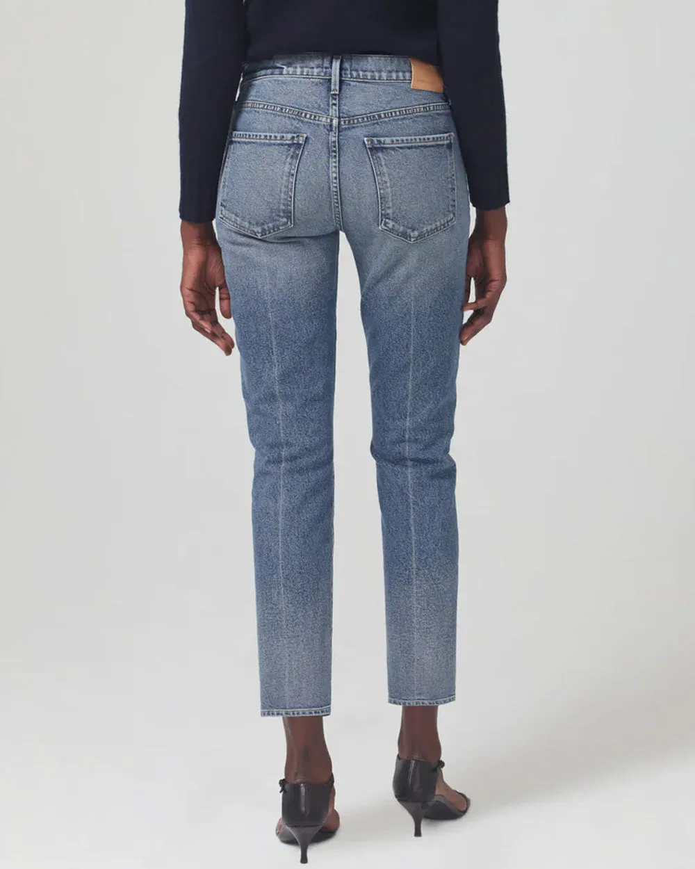 Mid Rise Ella Slim Crop Jean in Ascent