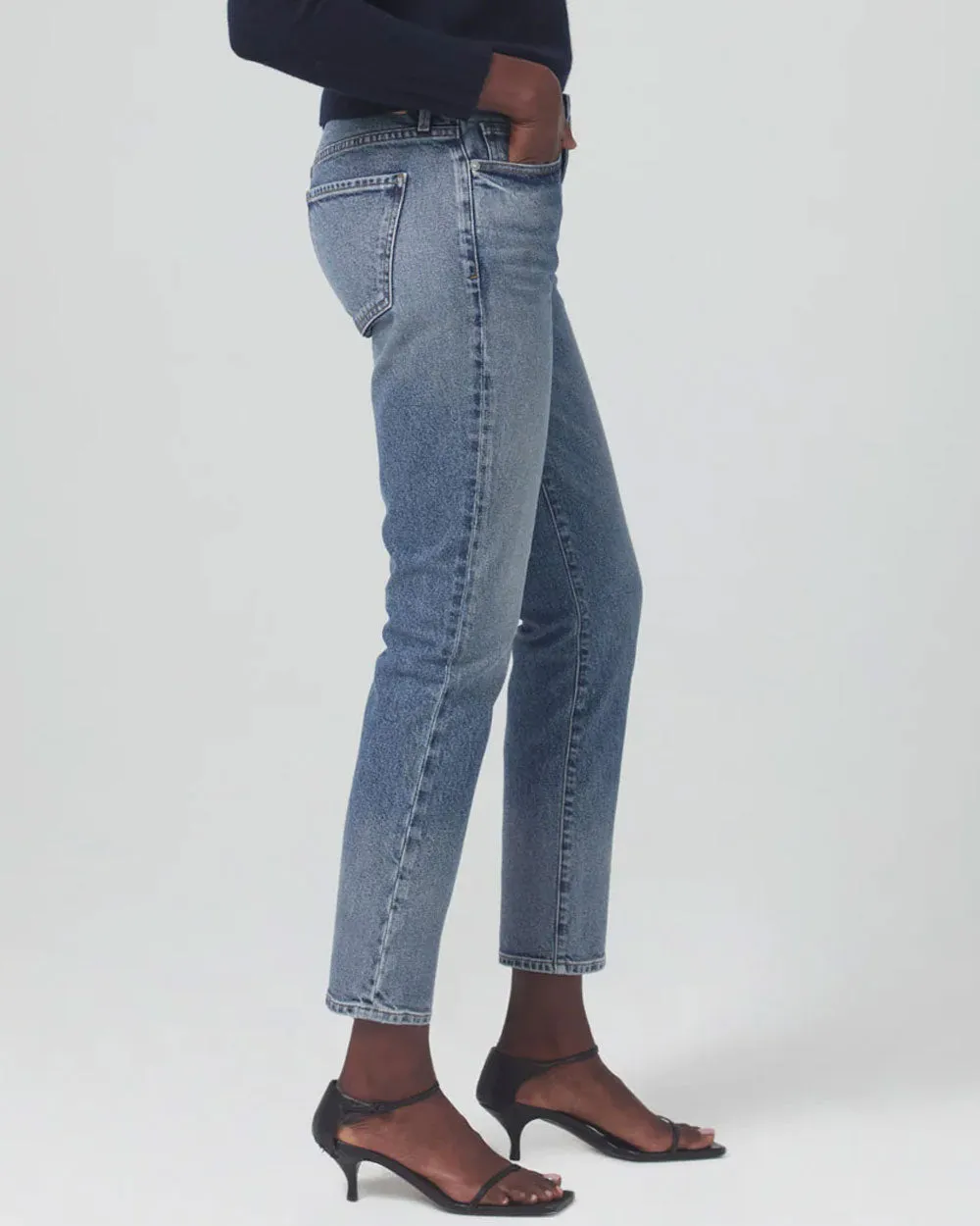 Mid Rise Ella Slim Crop Jean in Ascent