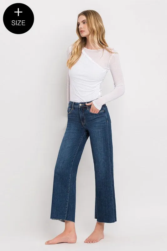 Mid Rise Medium Wash Wide Leg Denim