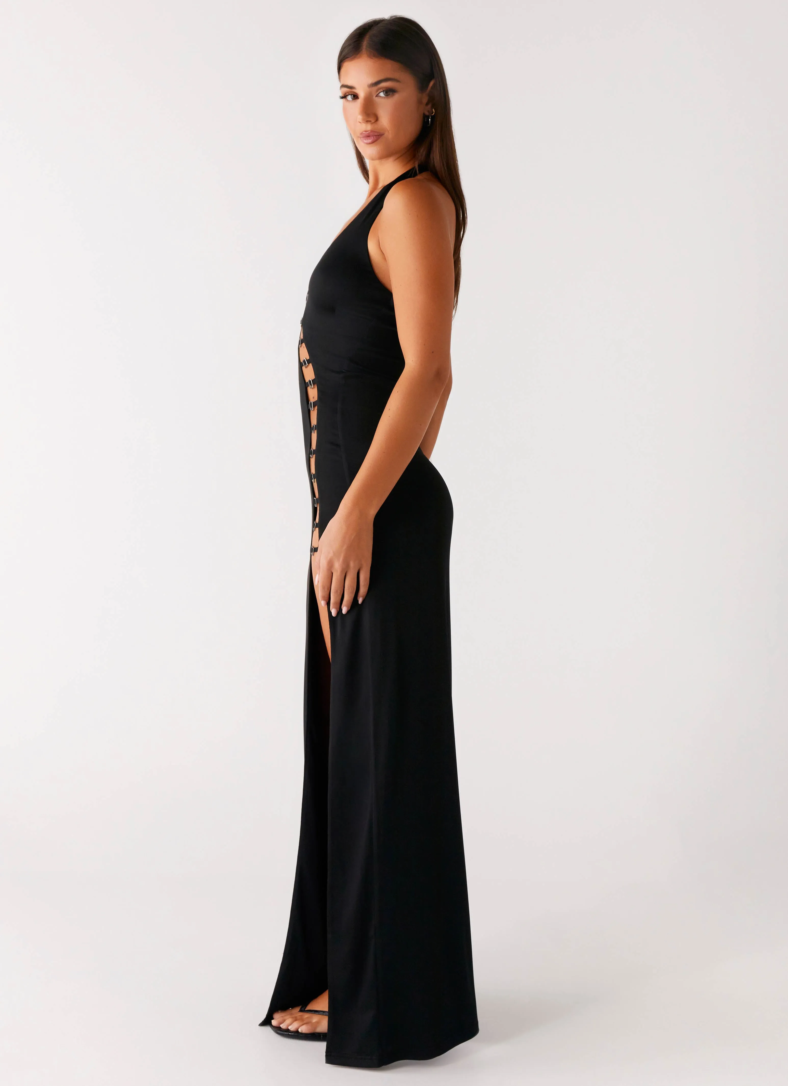 Chic Fit Wear LightweightMaterial Midnight Dreams Maxi Dress - Black