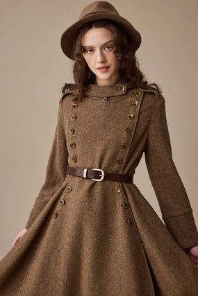 HighDensity Weave Lightweight Layering Option Monica 31 | 100% Wool  Double Breasted Coat