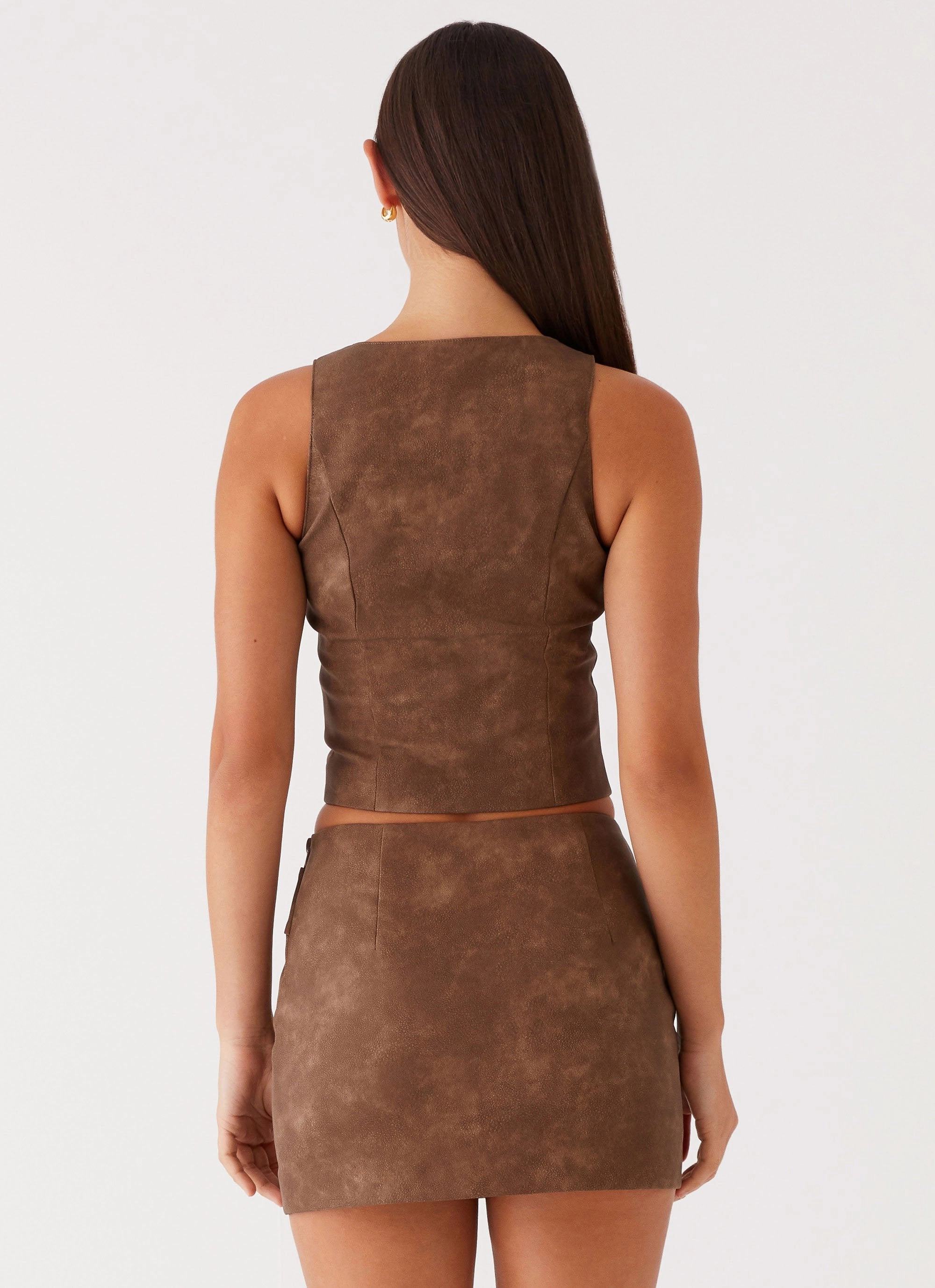 West District PU Top - Brown hypoallergenic material