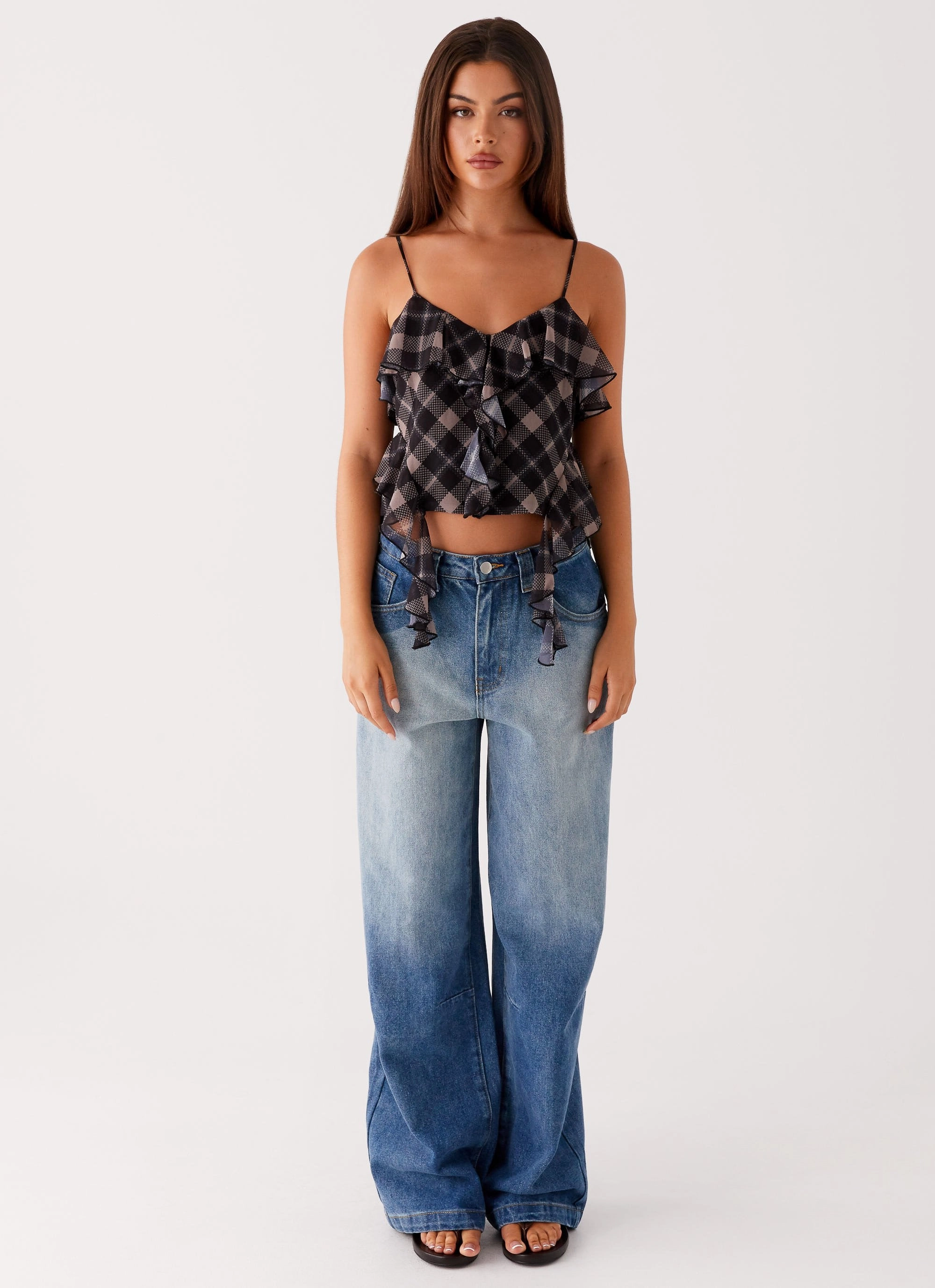 Midwest Low Rise Jeans - Powder Wash Blue High Durability Stitching