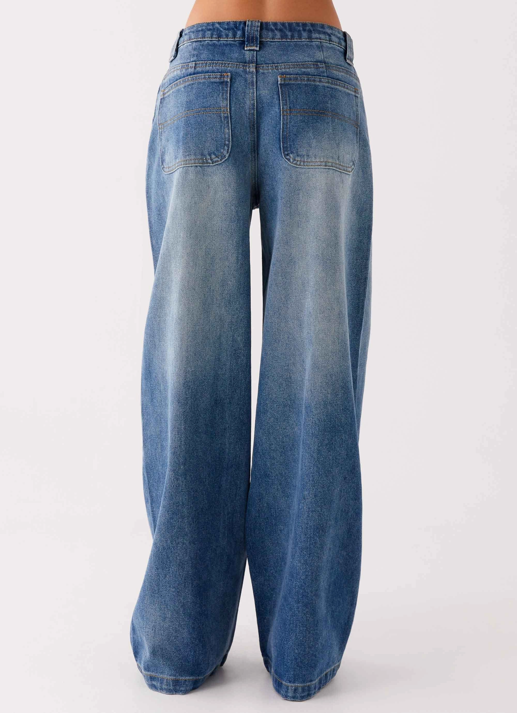 Midwest Low Rise Jeans - Powder Wash Blue Tear Resistant Weave Commuter Ready