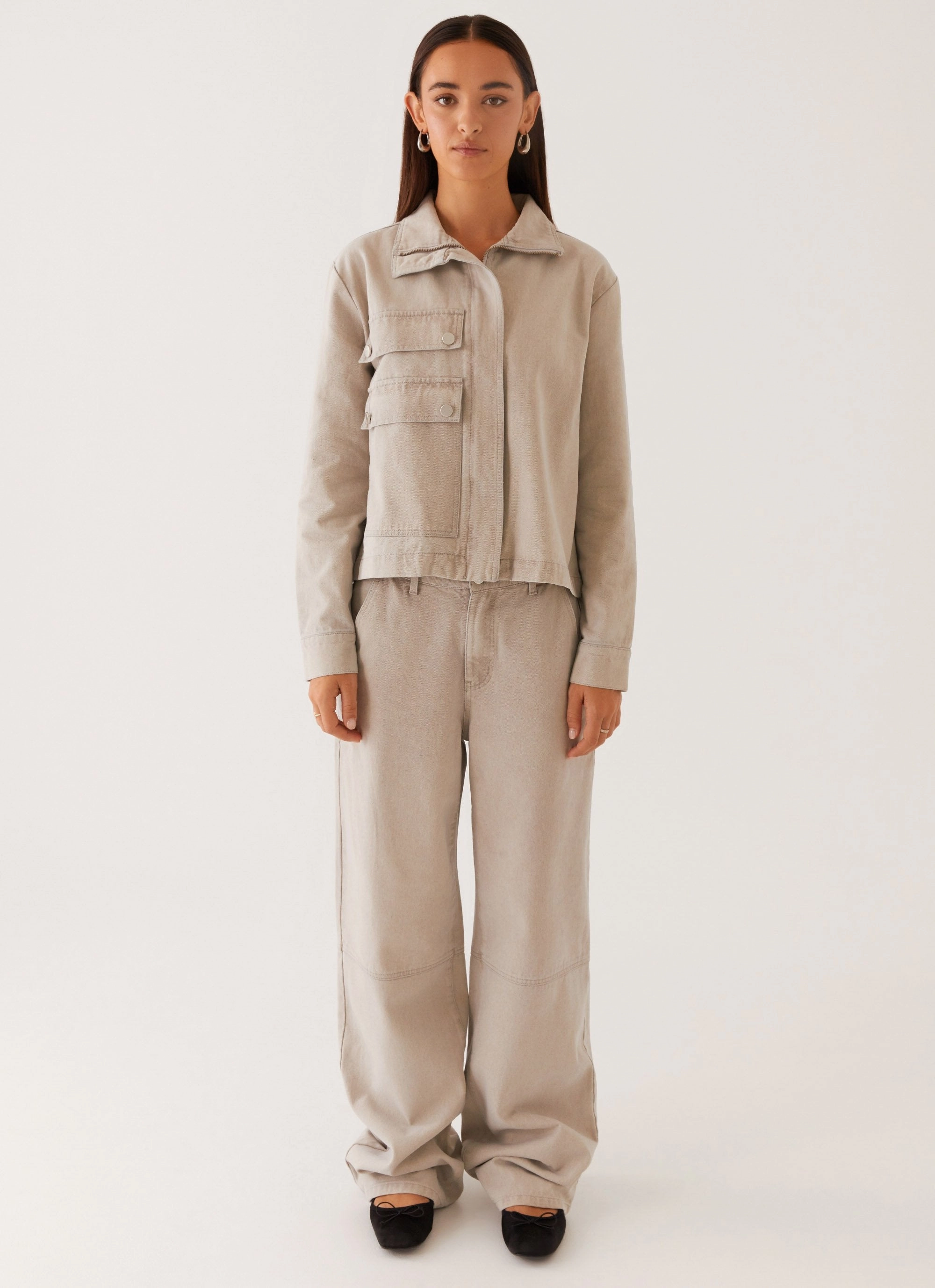 Milani Denim Jacket - Grey Everyday Comfort Fit Elastic Hem Adjustment