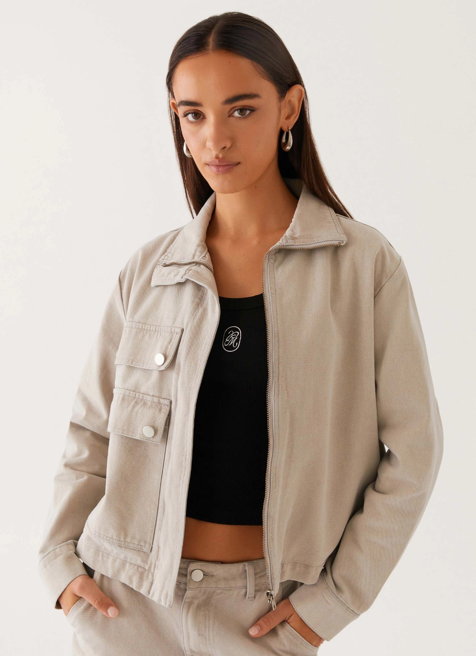 Milani Denim Jacket - Grey MoistureWickingLining