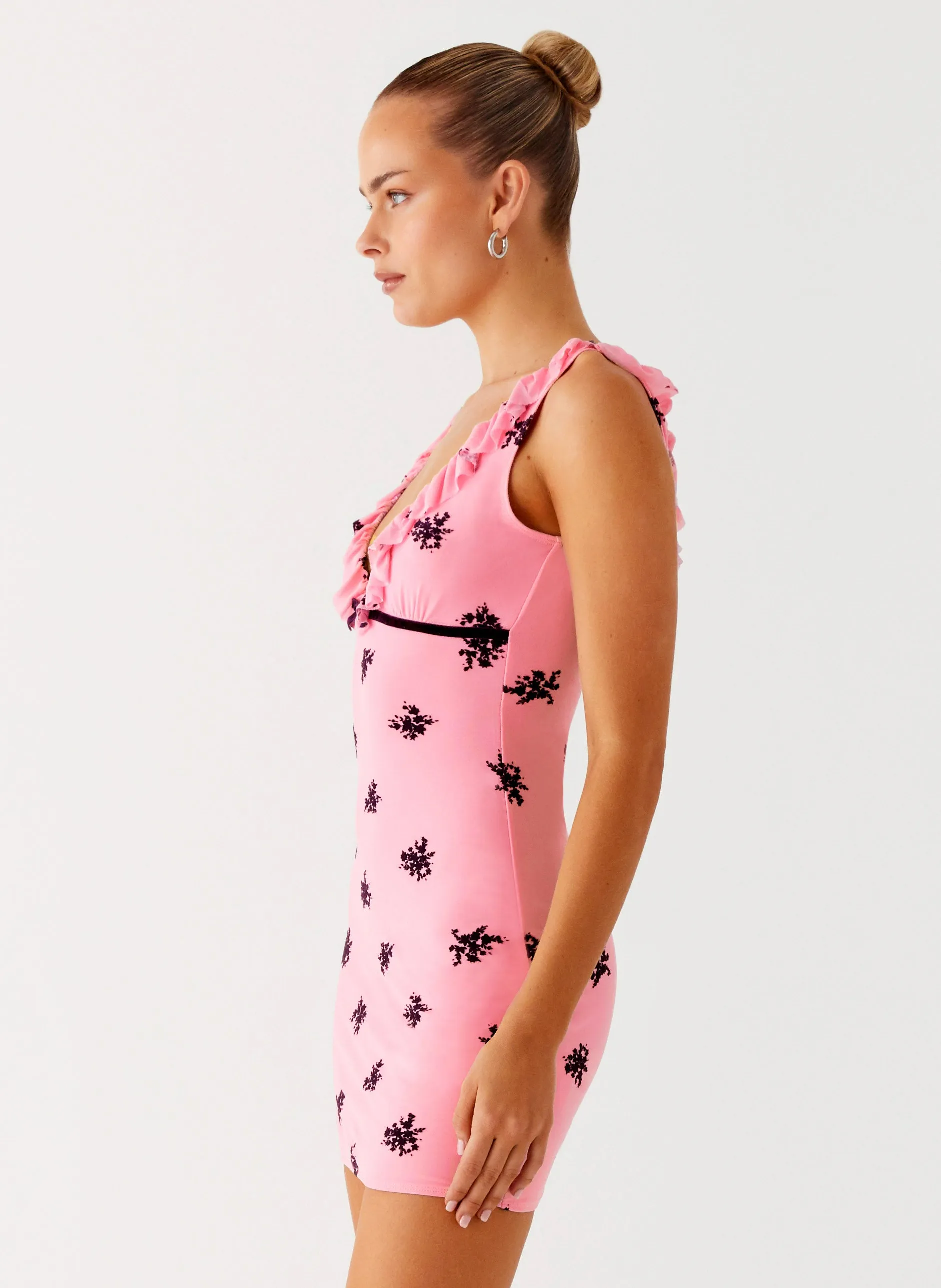 Milena Cami Mini Dress - Pink Romantic date dress