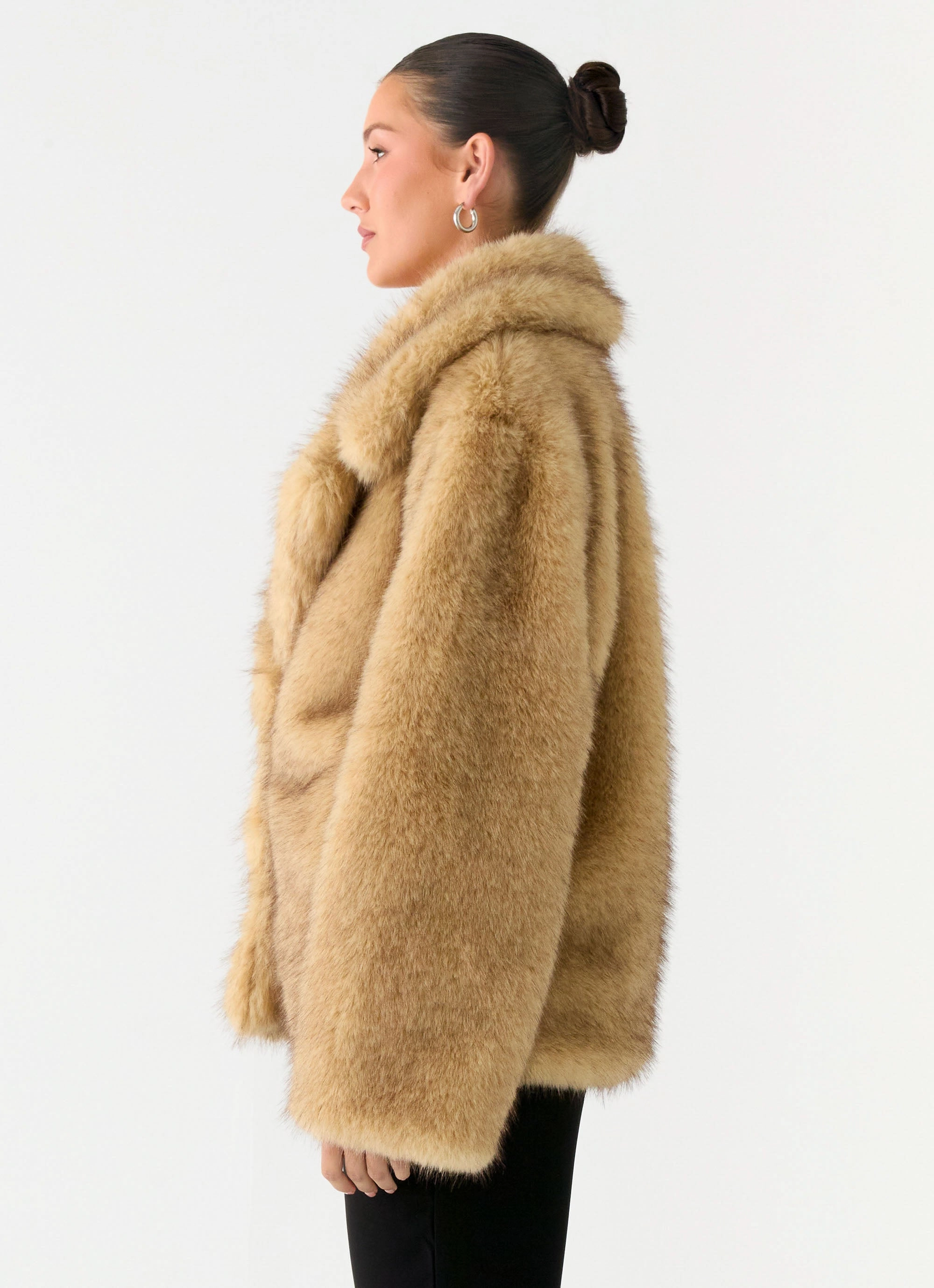 Lightweight Design Milika Fur Coat - Beige