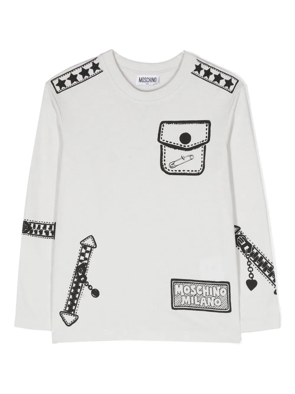 MINI ME LS TEE WITH LETHER JACKET PRINT