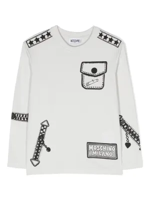 MINI ME LS TEE WITH LETHER JACKET PRINT