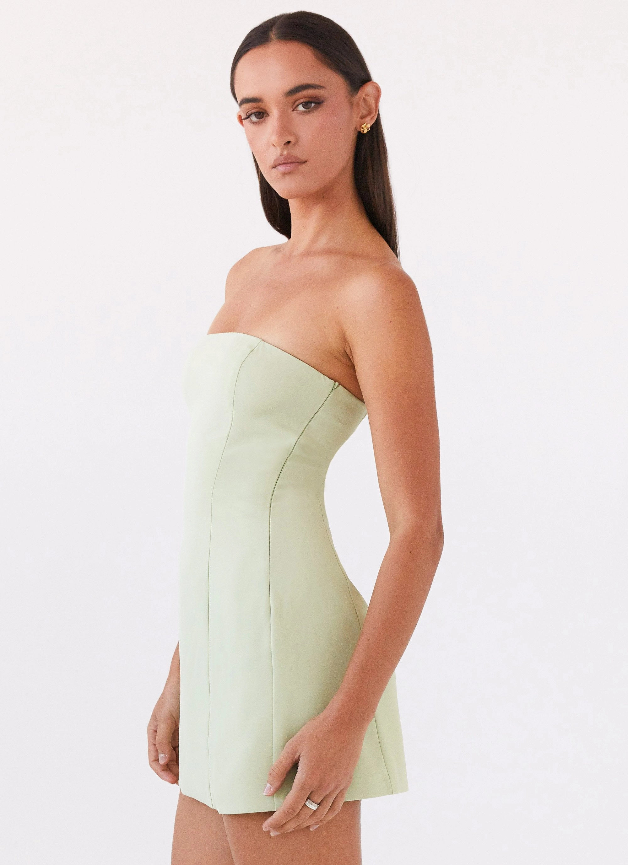 Ayanna Strapless Mini Dress - Green Zest Bold Simplicity