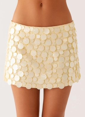 Breathable Performance Wear Pull-on style Movie Star Mini Skirt - Yellow