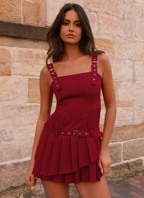 Uma Mini Dress - Cherry Red Baby-Shower Youth Charm