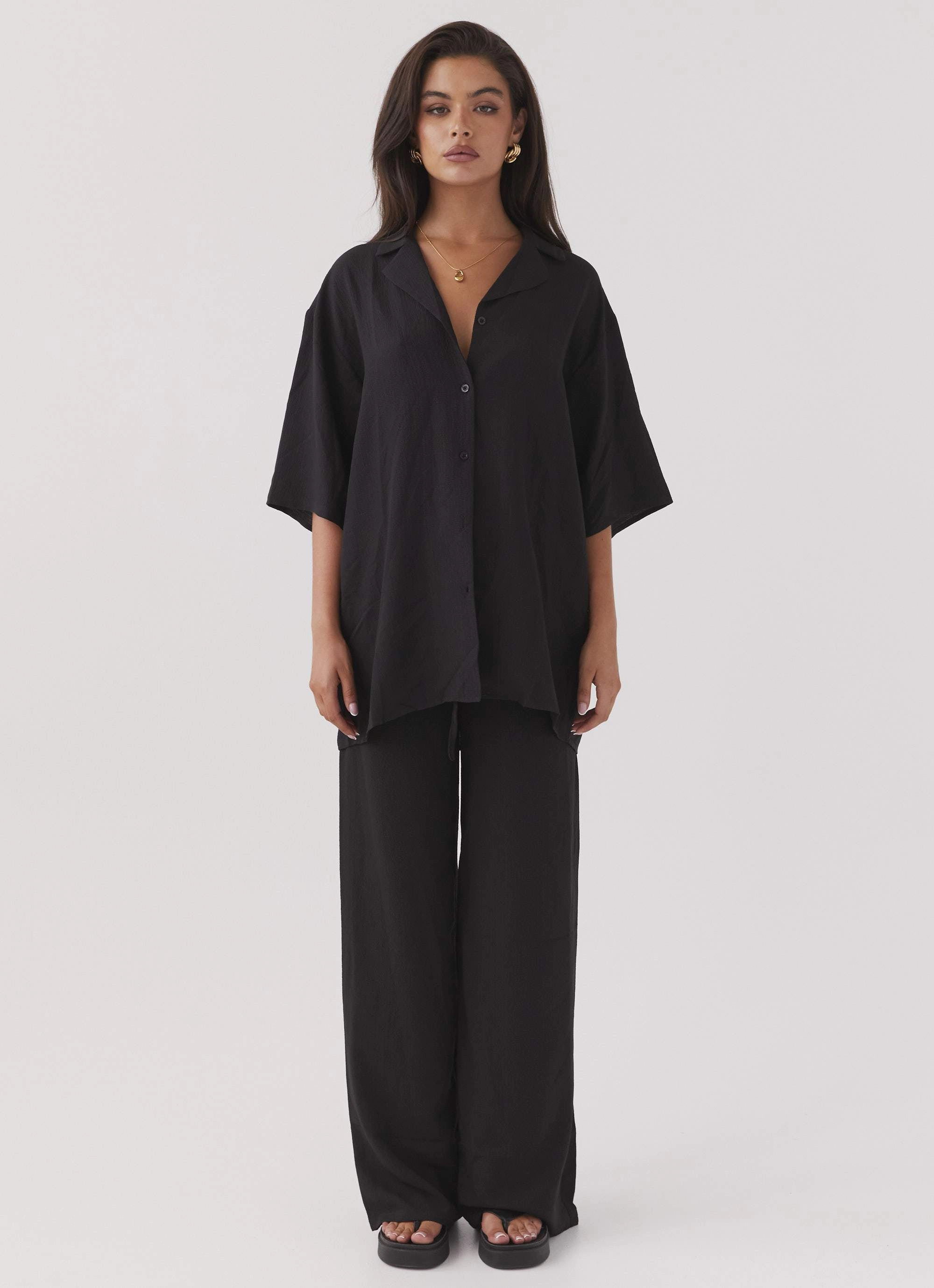 The Good Days Shirt - Black MoistureWickingInterior Mild Weather Layer