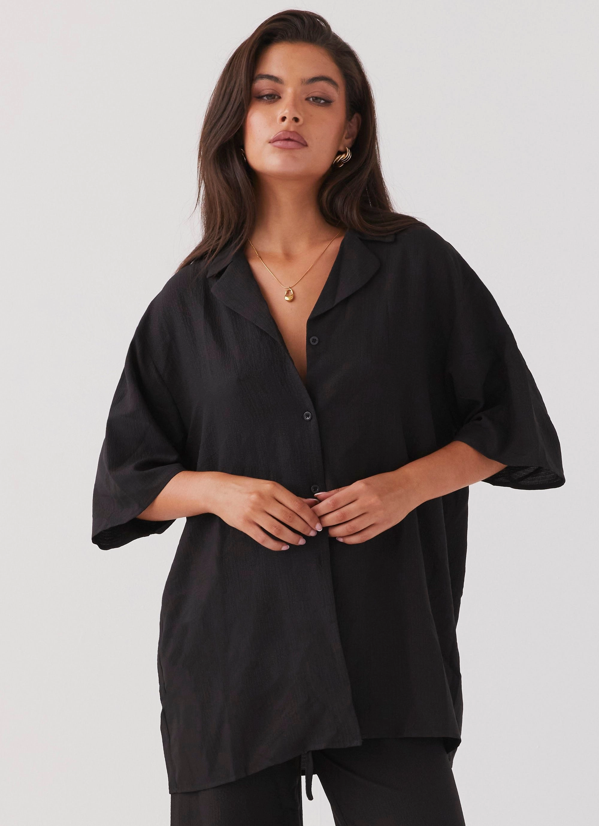 The Good Days Shirt - Black Warm Layers Non Chafing Neckline