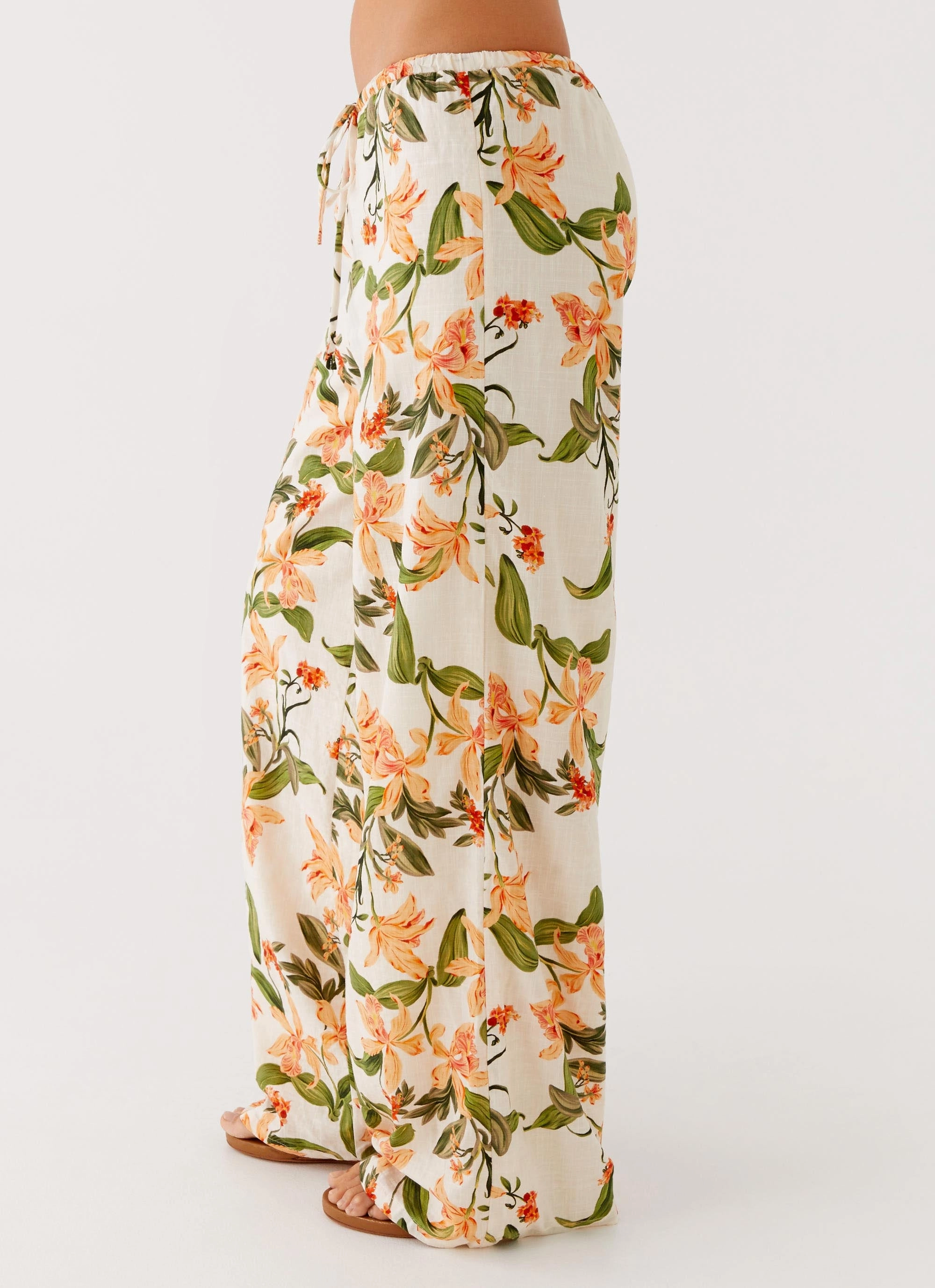 Dalida Linen Pants - Floral Print Everyday Flex