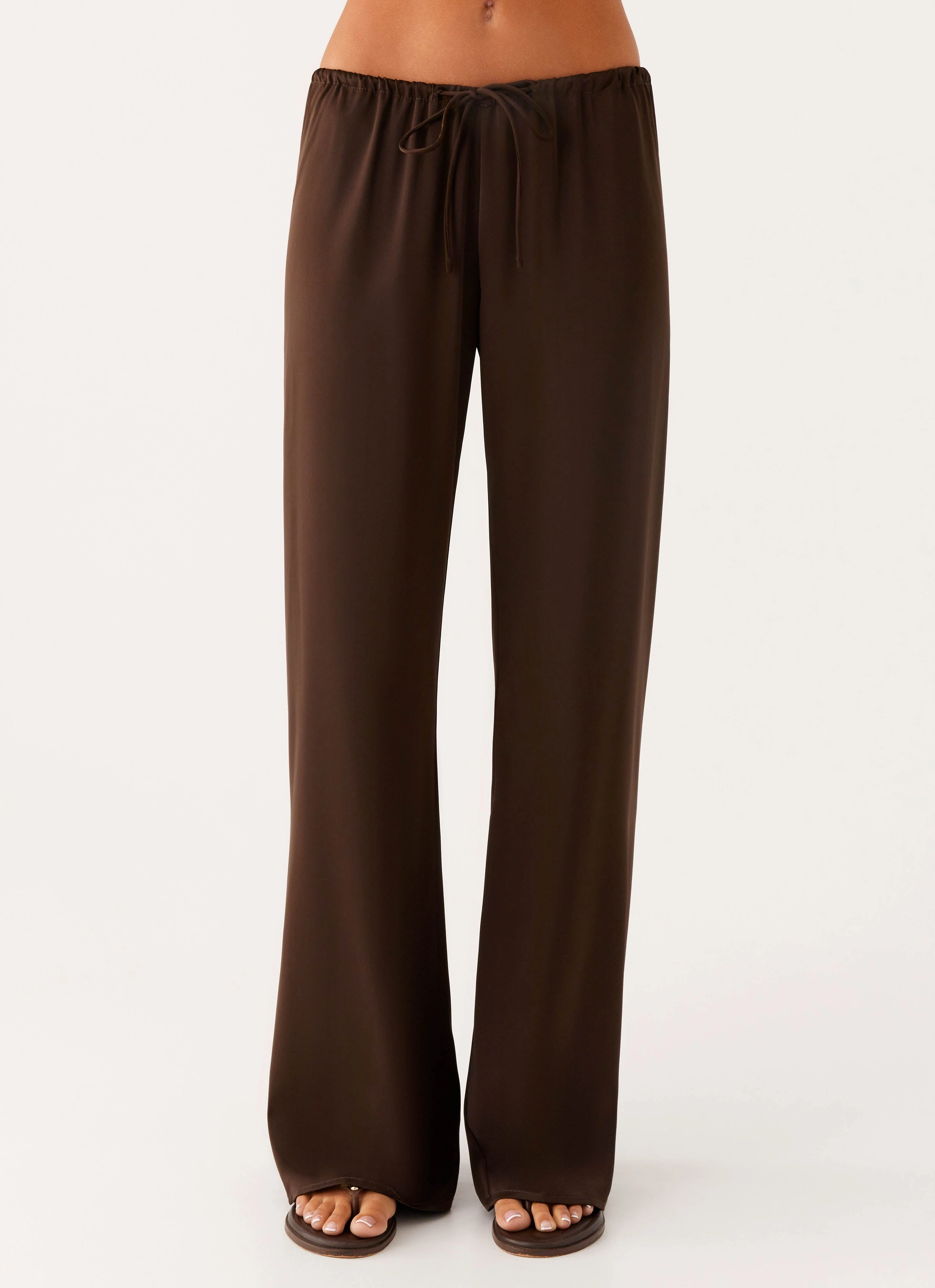Chic Vibe Smart Comfort Deacon Low Rise Pants - Chocolate