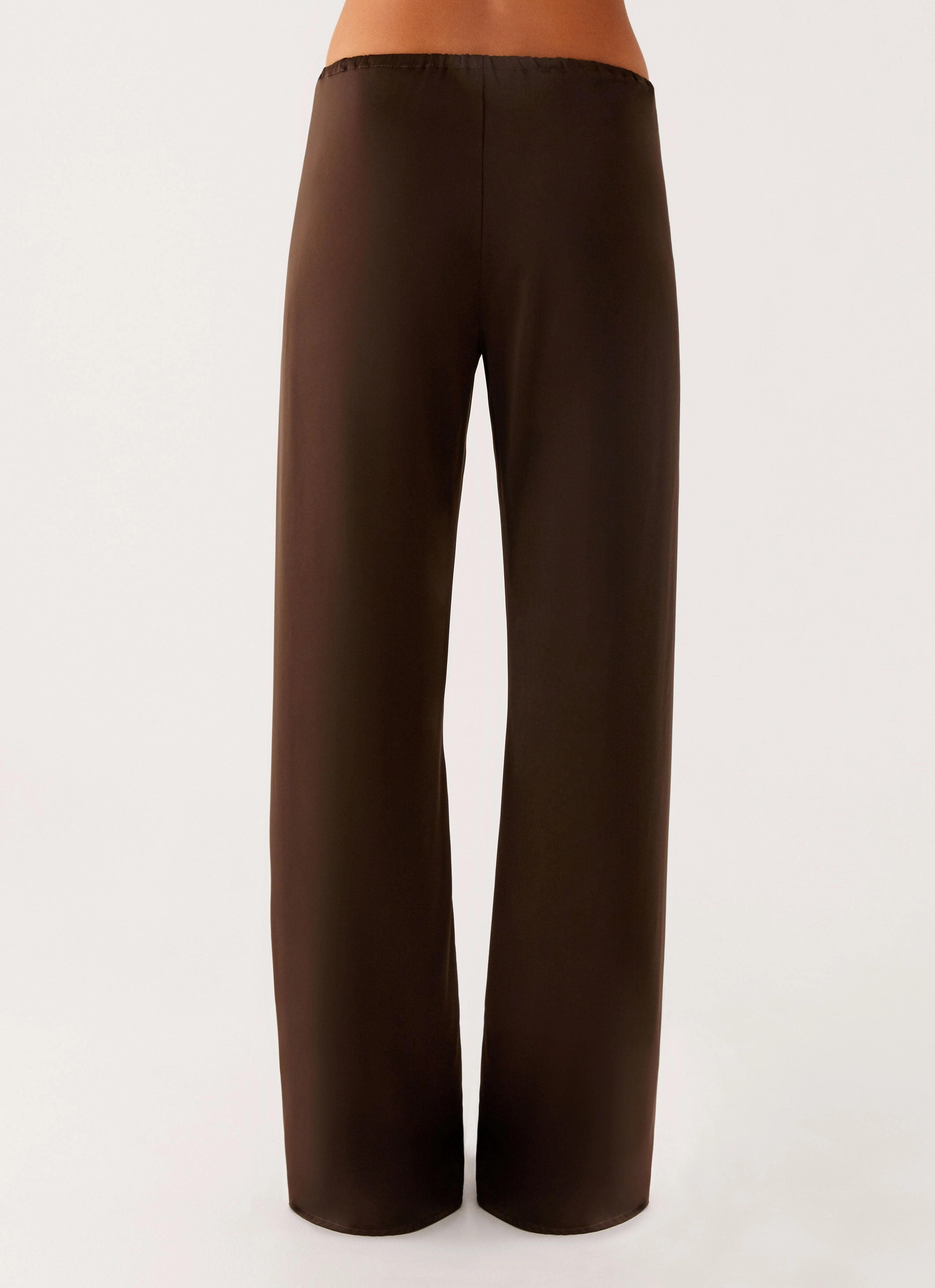 Deacon Low Rise Pants - Chocolate Double Needle Stitching Quick Motion