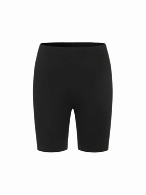 Final Sale Plus Size Cotton Biker Shorts in Black Flex Wear Easy Care