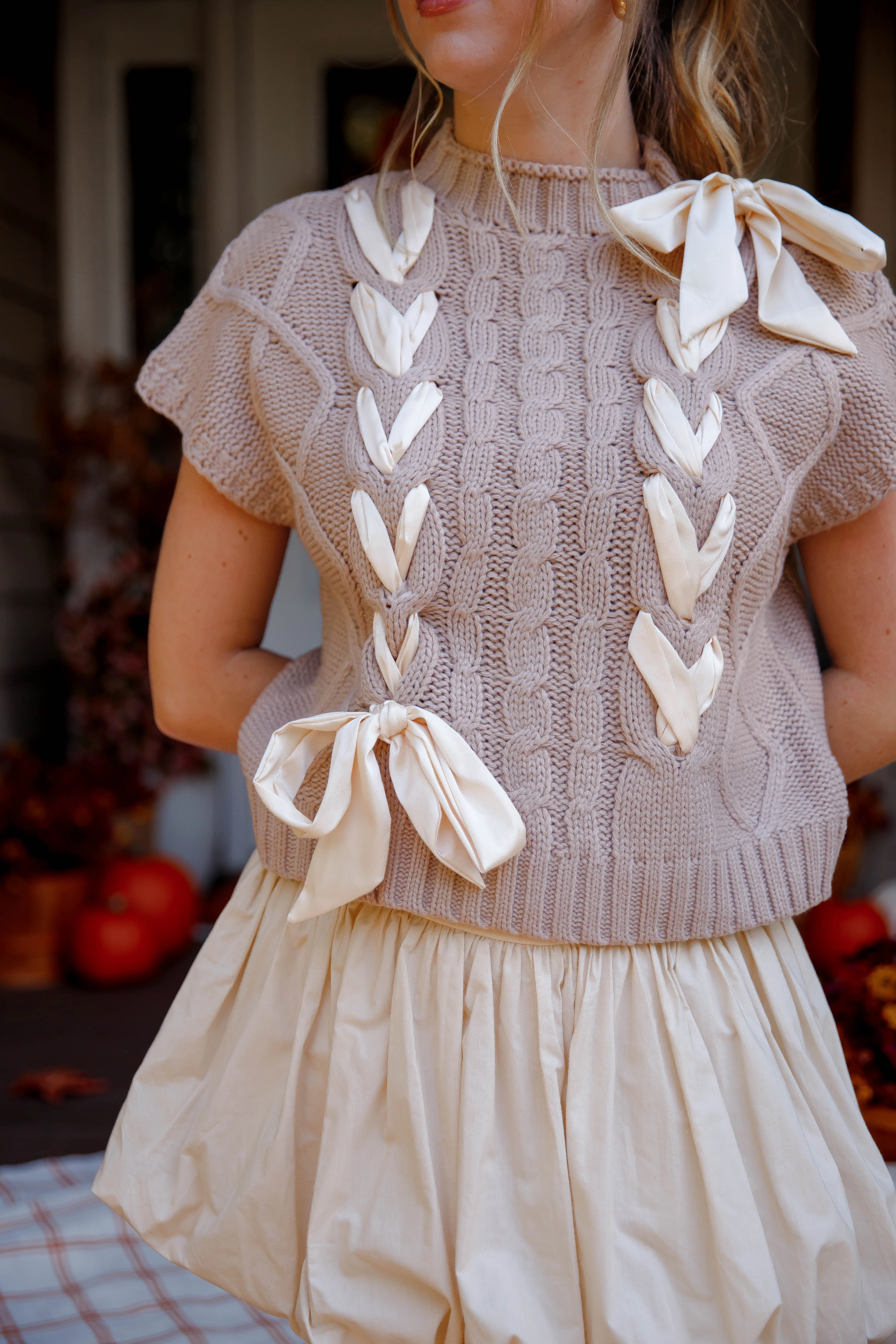 High Collar Option Breathable mesh lining On My Way Home Sweater Vest-Taupe