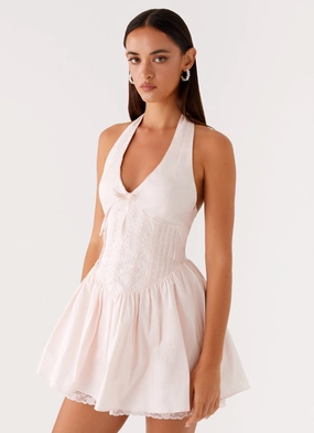 Moira Mini Dress - Pink Sleek Drape