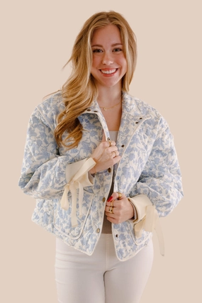 RESTOCK: Began With You Jacket-Blue VentilatedArmholes Hybrid Fabric Blend