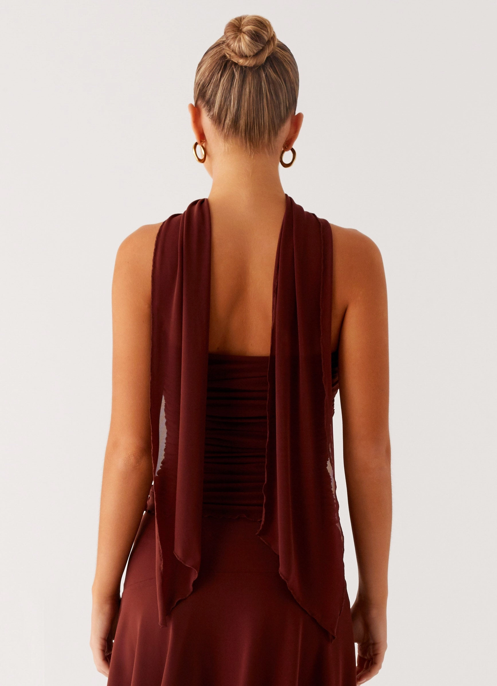 Mirage Scarf Top - Chocolate QuickDry Technology Easy Care Material