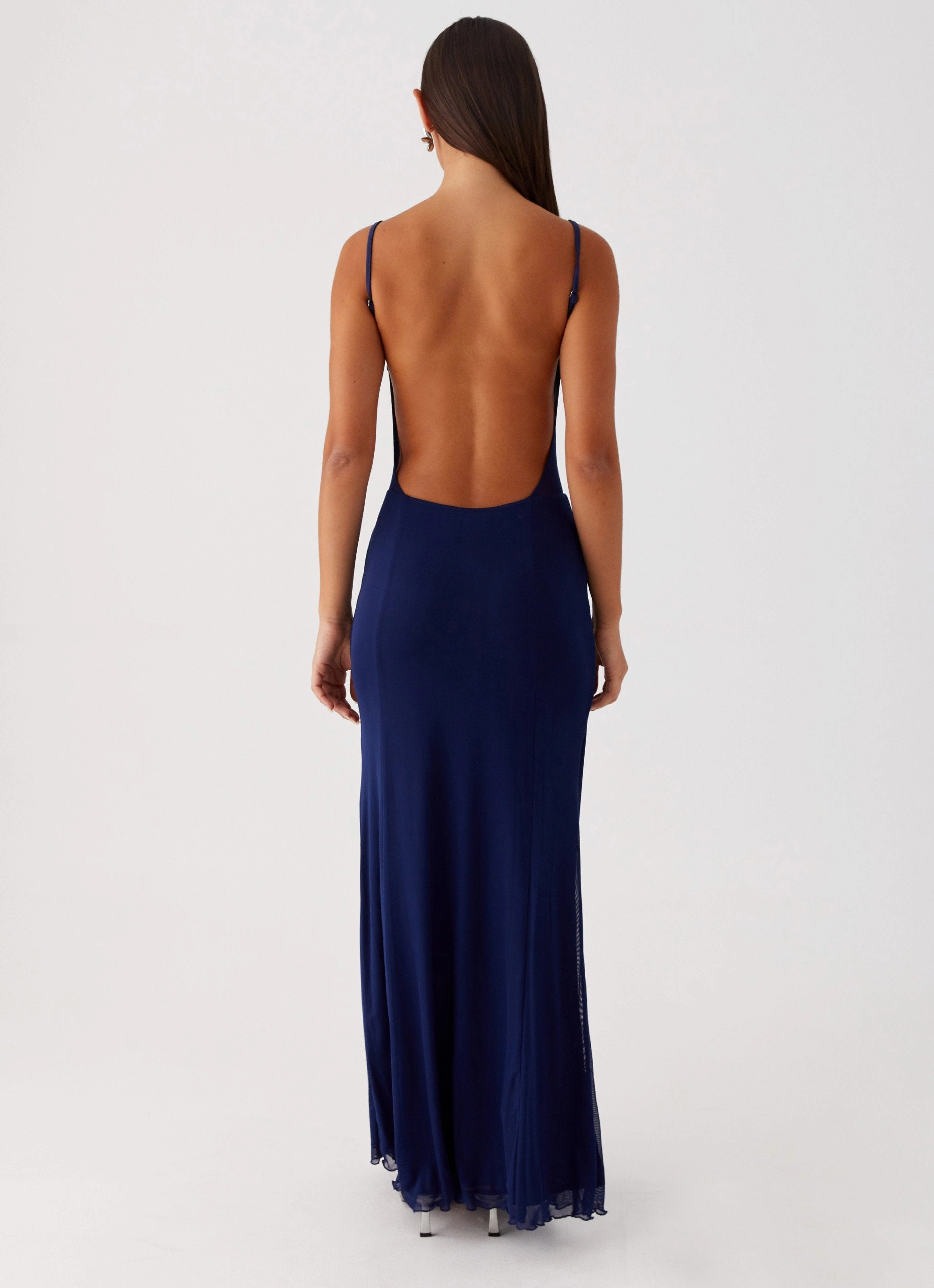 Fitted Design Natural Feel Miranda Maxi Dress - Navy