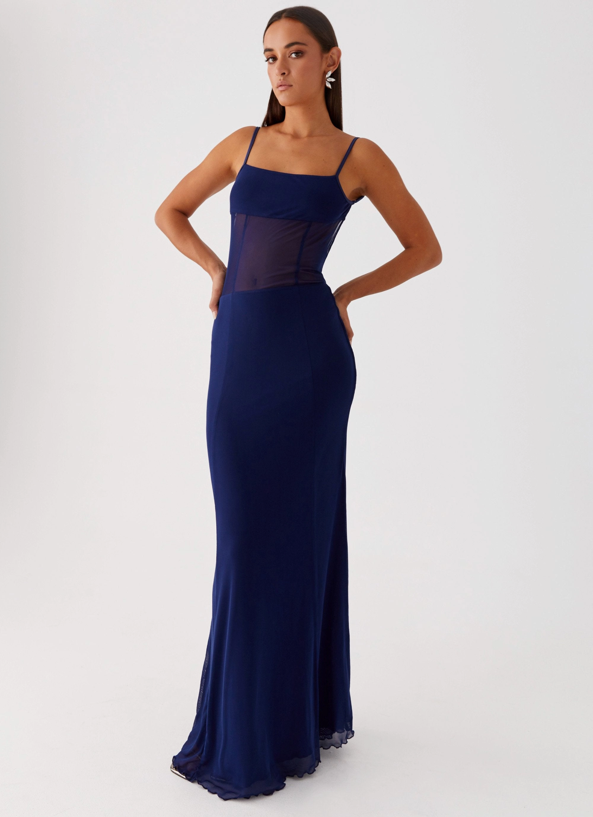 Light Cloud Saturated Hue Miranda Maxi Dress - Navy