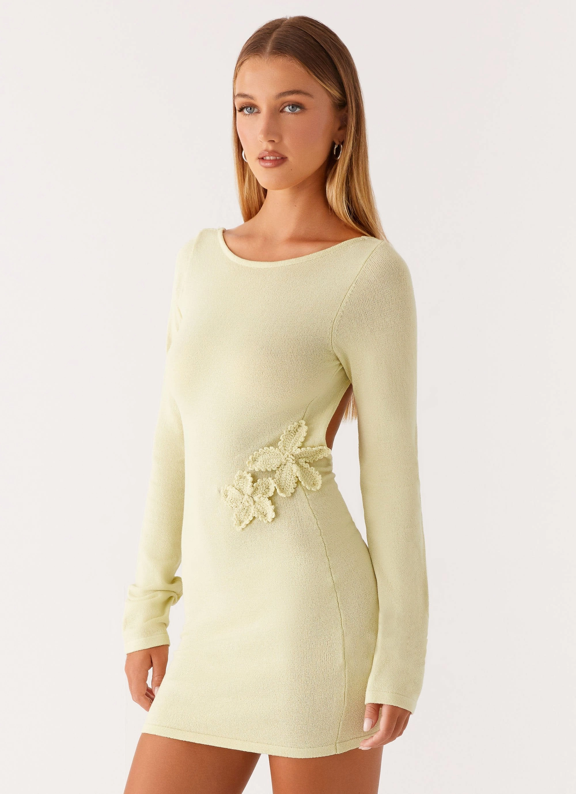 Miriam Knit Mini Dress - Green photo look Flowing Fit