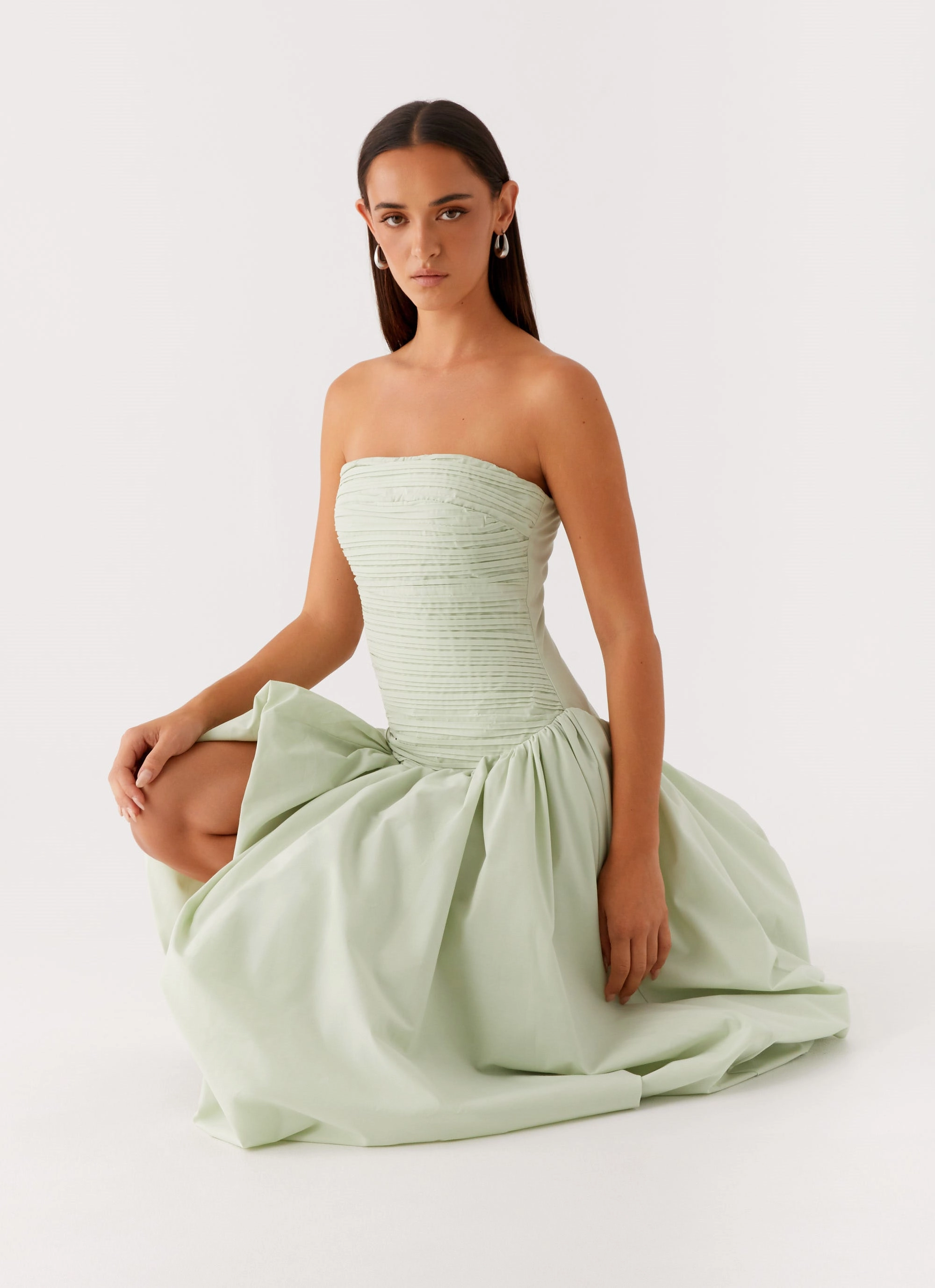 Natural Texture Misa Bubble Maxi Dress - Mint
