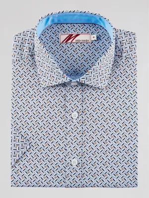 Mish Mash Heron Printed Short Sleeve Casual Shirt - White