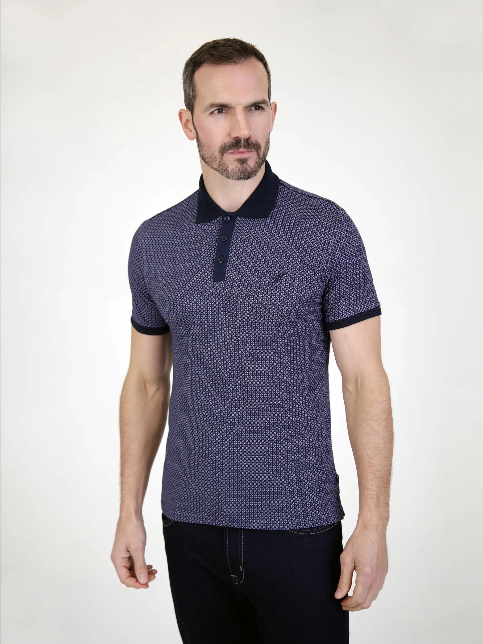 Mish Mash Sandbanks Regular Fit Jersey Polo Shirt - Navy