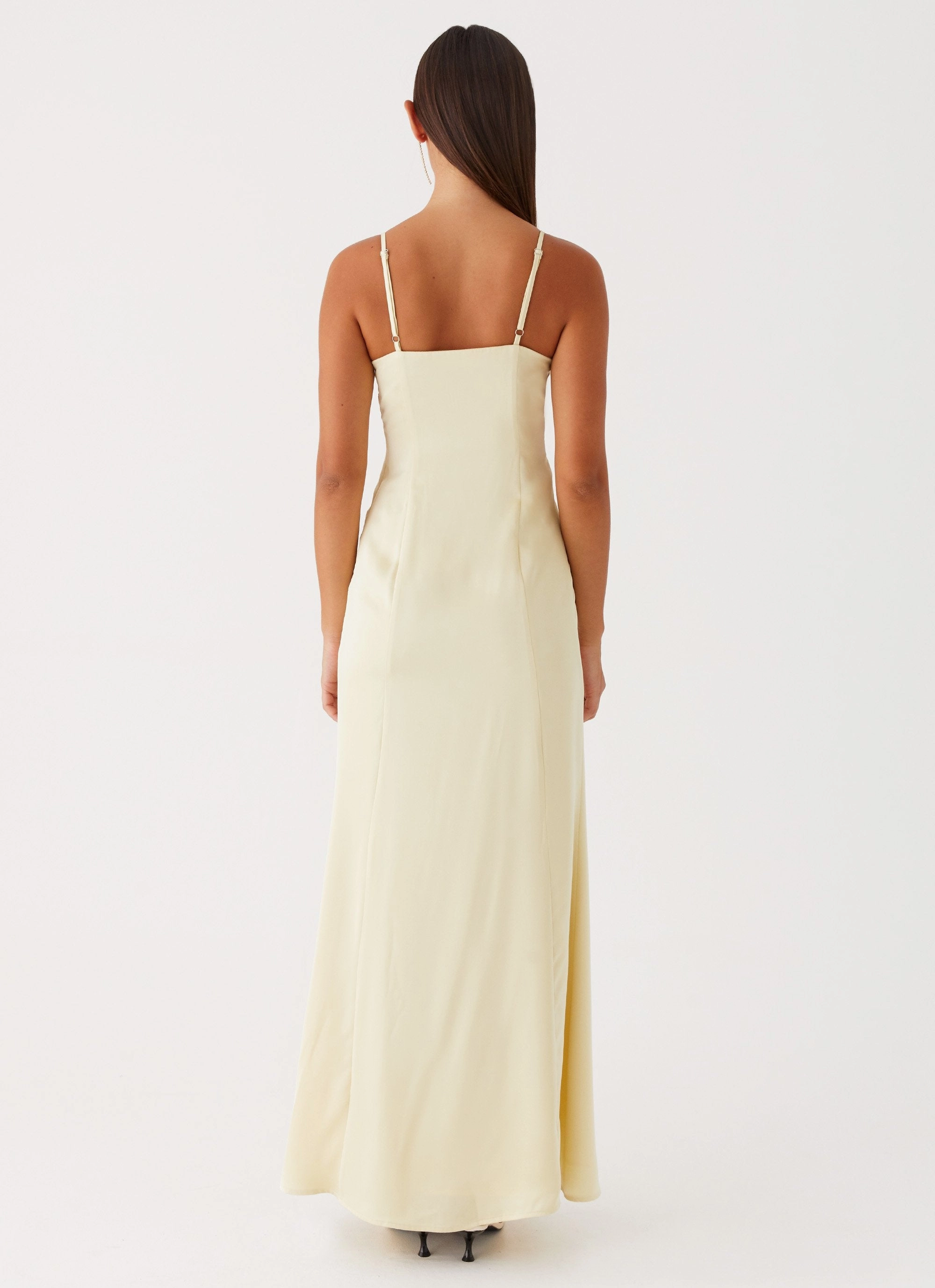 Miss Bloom Maxi Dress - Lemon Classic Movement Elegant formal outfit