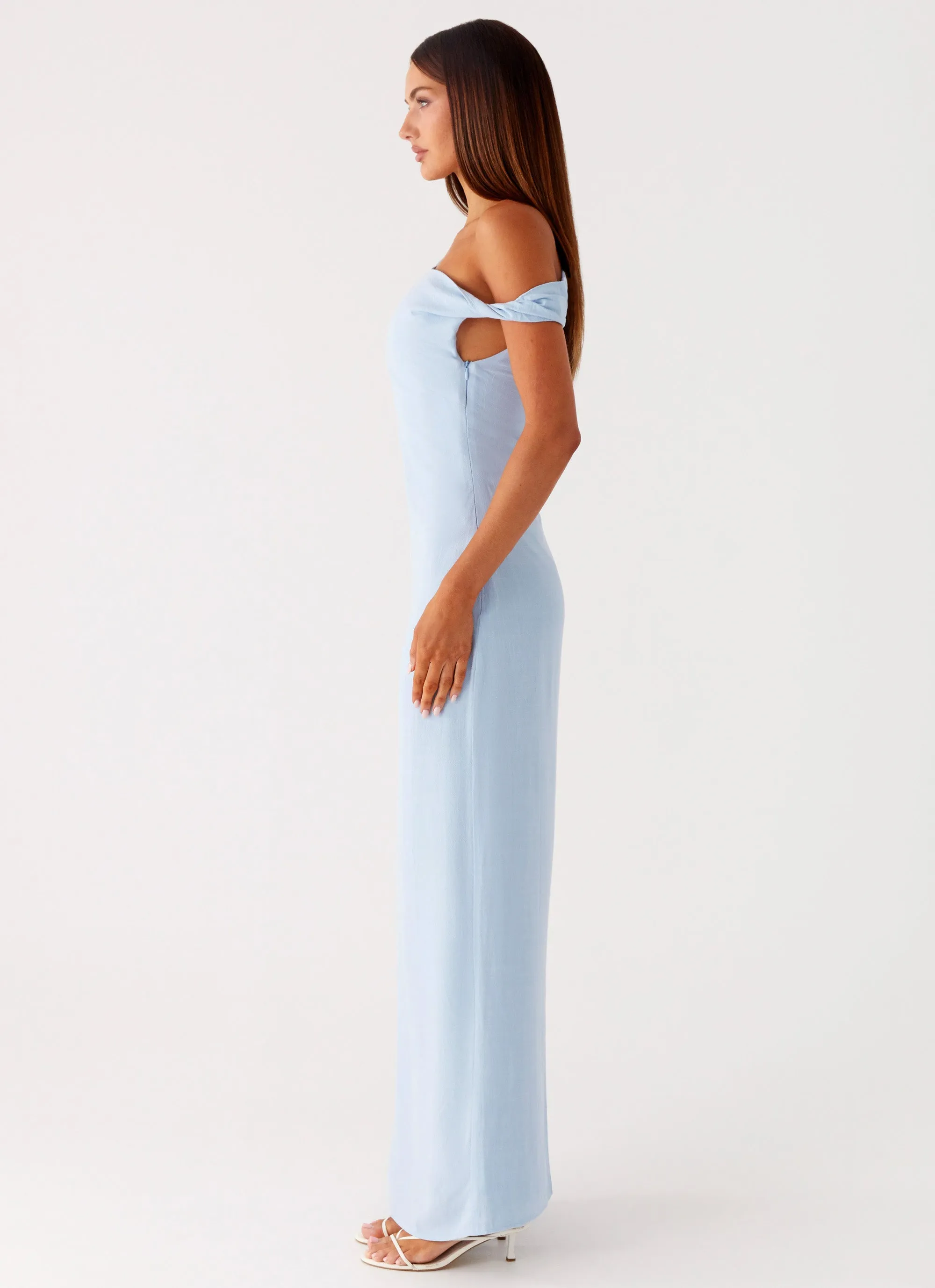 Draped Fabric Mckenna Maxi Dress - Blue