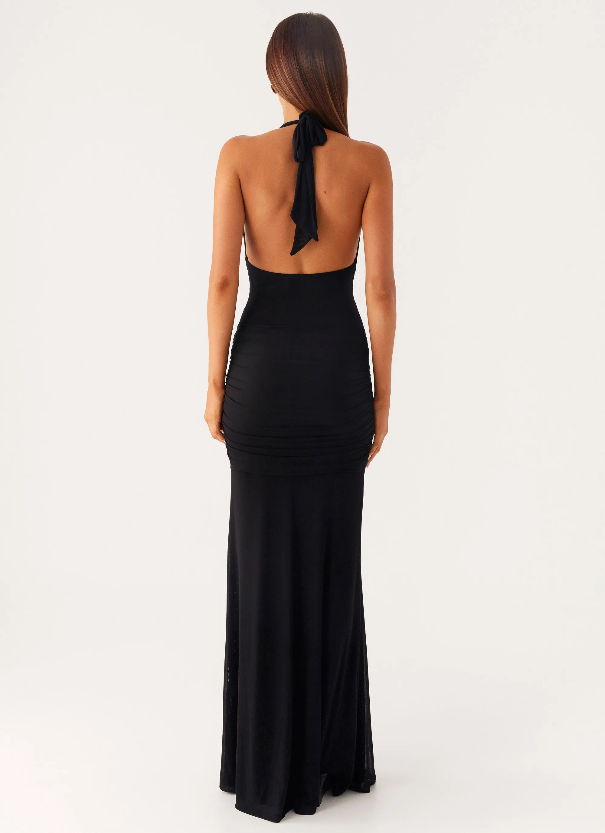 Miyah Halter Hardware Maxi Dress - Black Elegant Fit