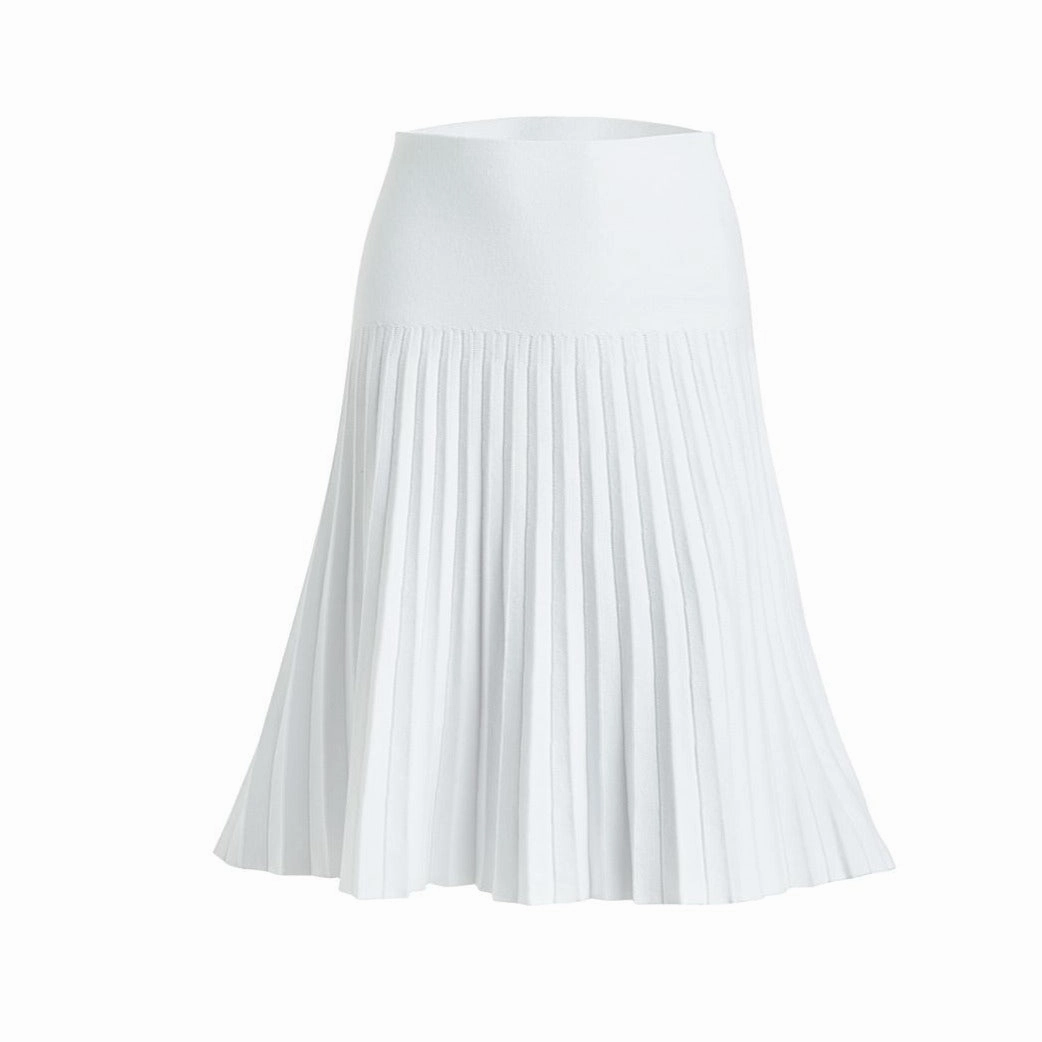 MM SUMMER PLEATED SKIRT- PURE WHITE. Comfortable Look Wear Stylish Waistband