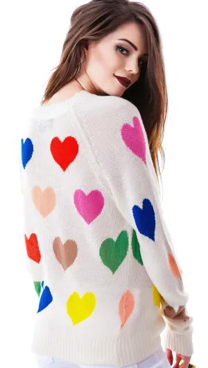 Mod Pop Hearts 70's Sweater