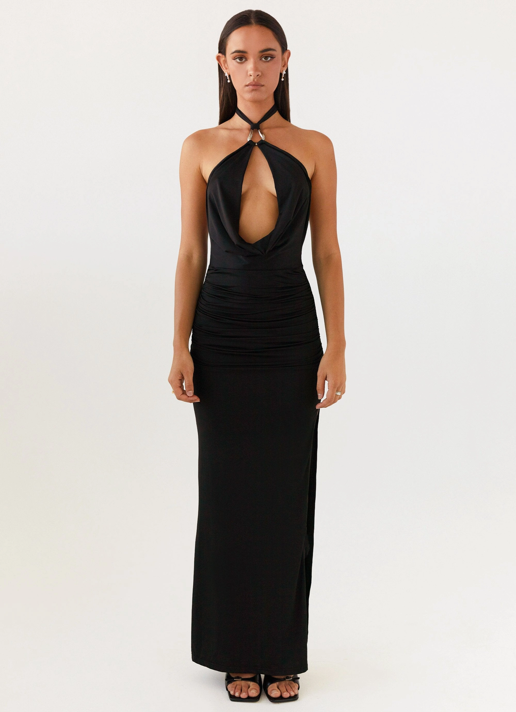 Casual maxi dress Samara Halterneck Maxi Dress - Black