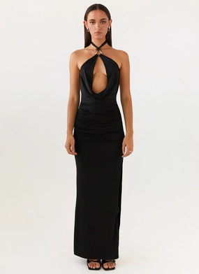 Casual maxi dress Samara Halterneck Maxi Dress - Black