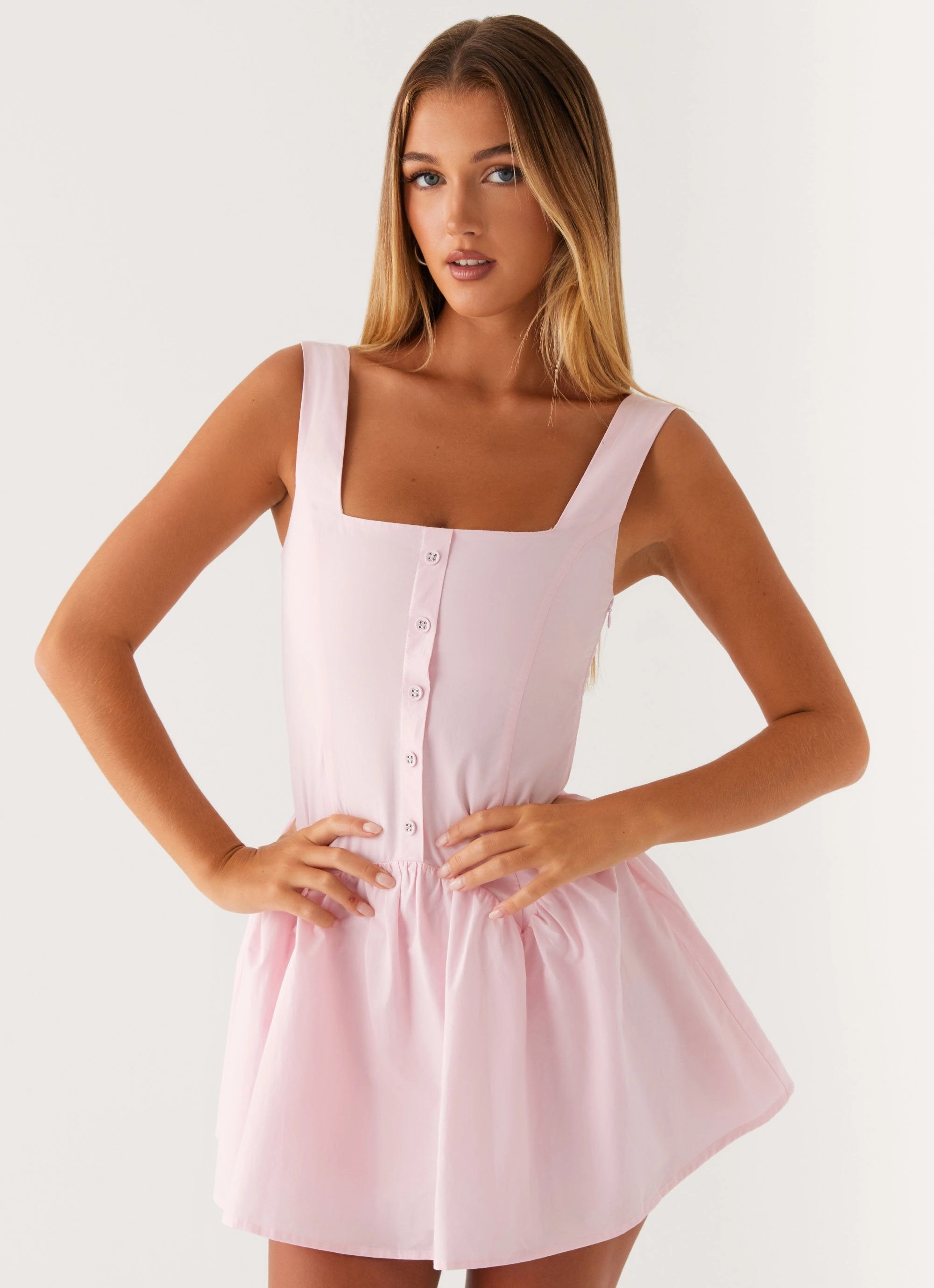 Dual Tones Genie Mini Dress - Pink