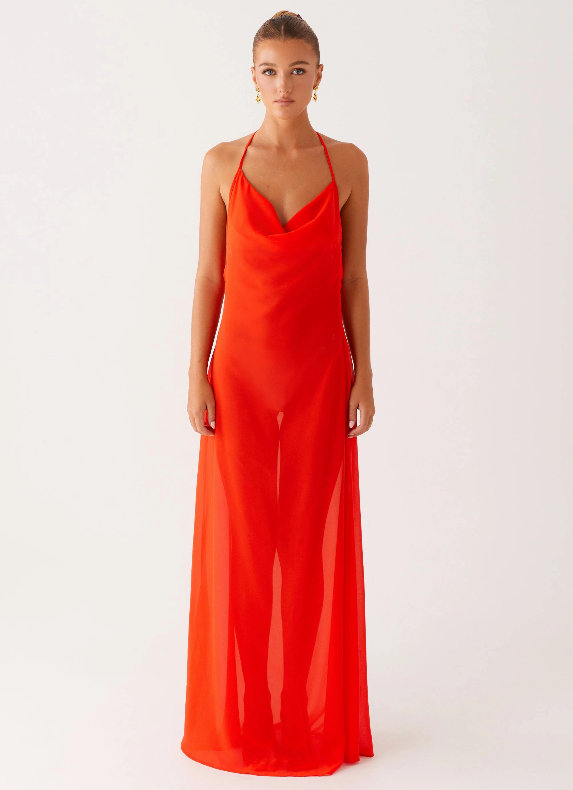 Fantasy Maxi Dress - Orange Sleek And Stylish Soft Motion