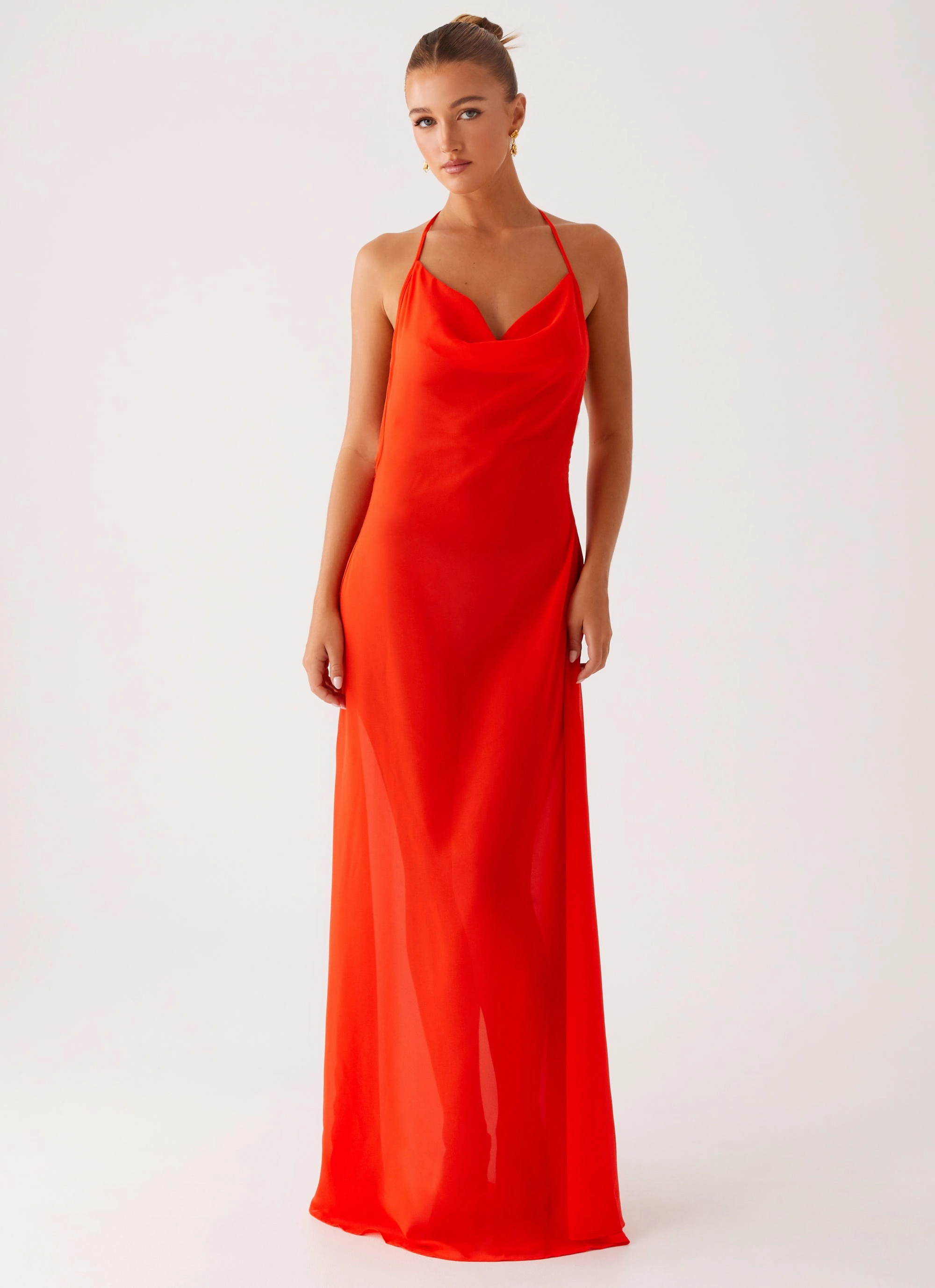 Fantasy Maxi Dress - Orange Chilly Weather Wear