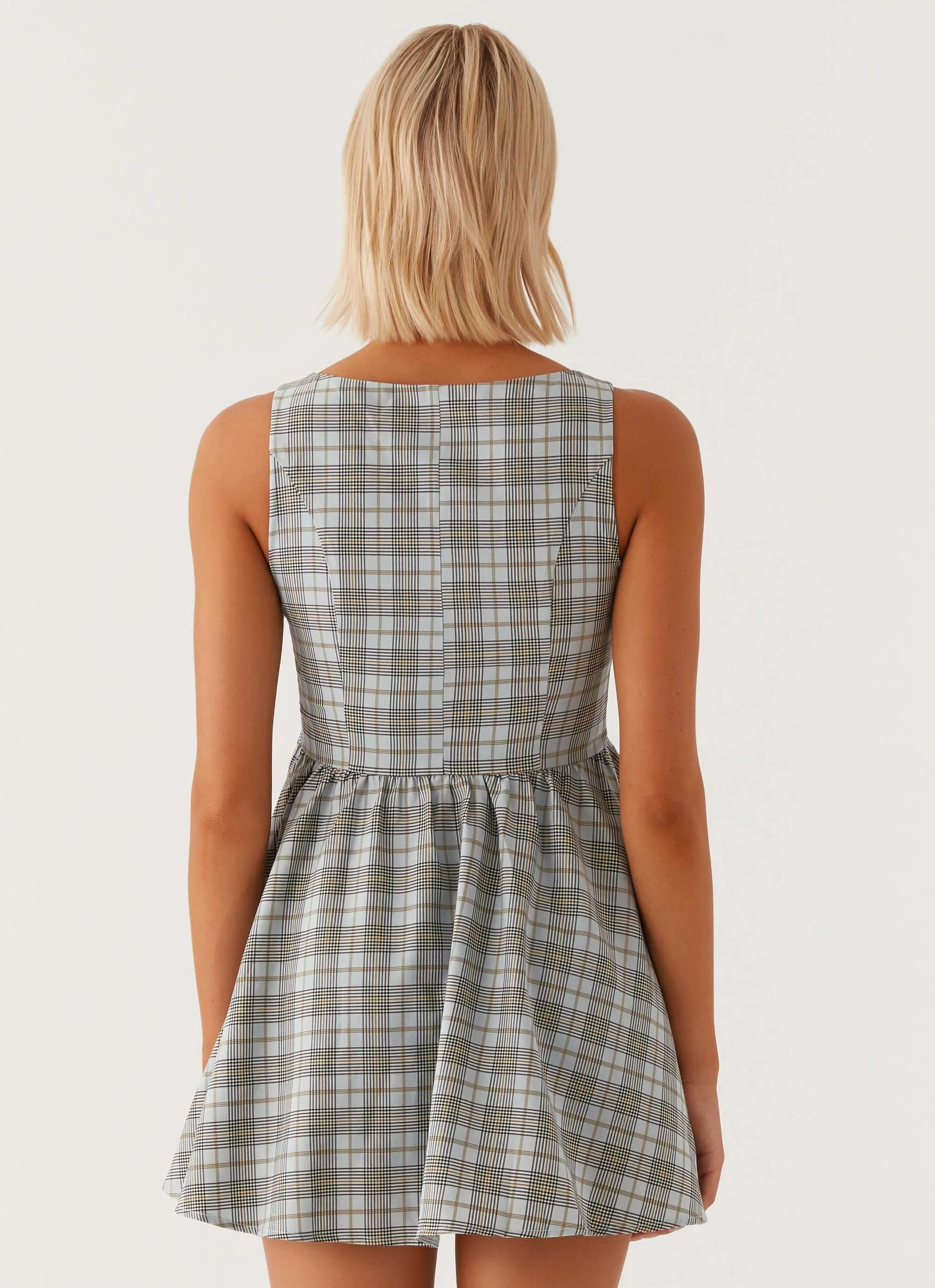 Subtle pattern Date Vibe Steffie Mini Dress - Check