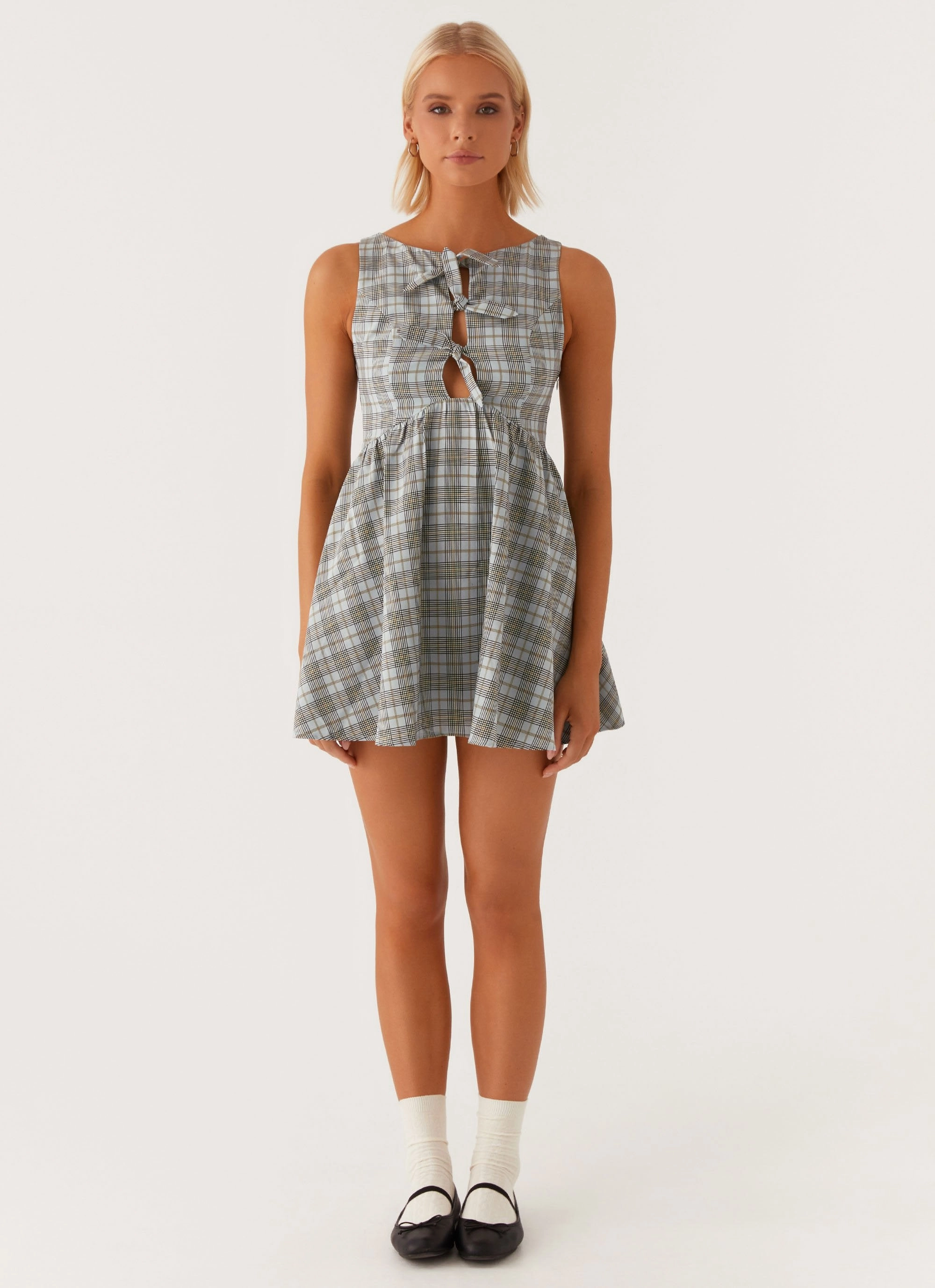 Classic Cut Love Blend Steffie Mini Dress - Check