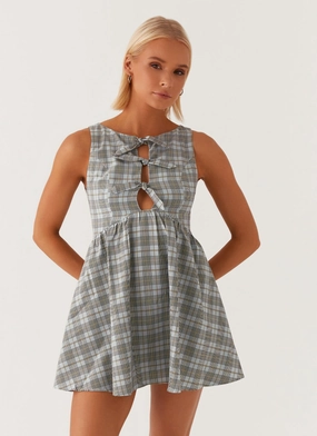 Flowing Fit Steffie Mini Dress - Check