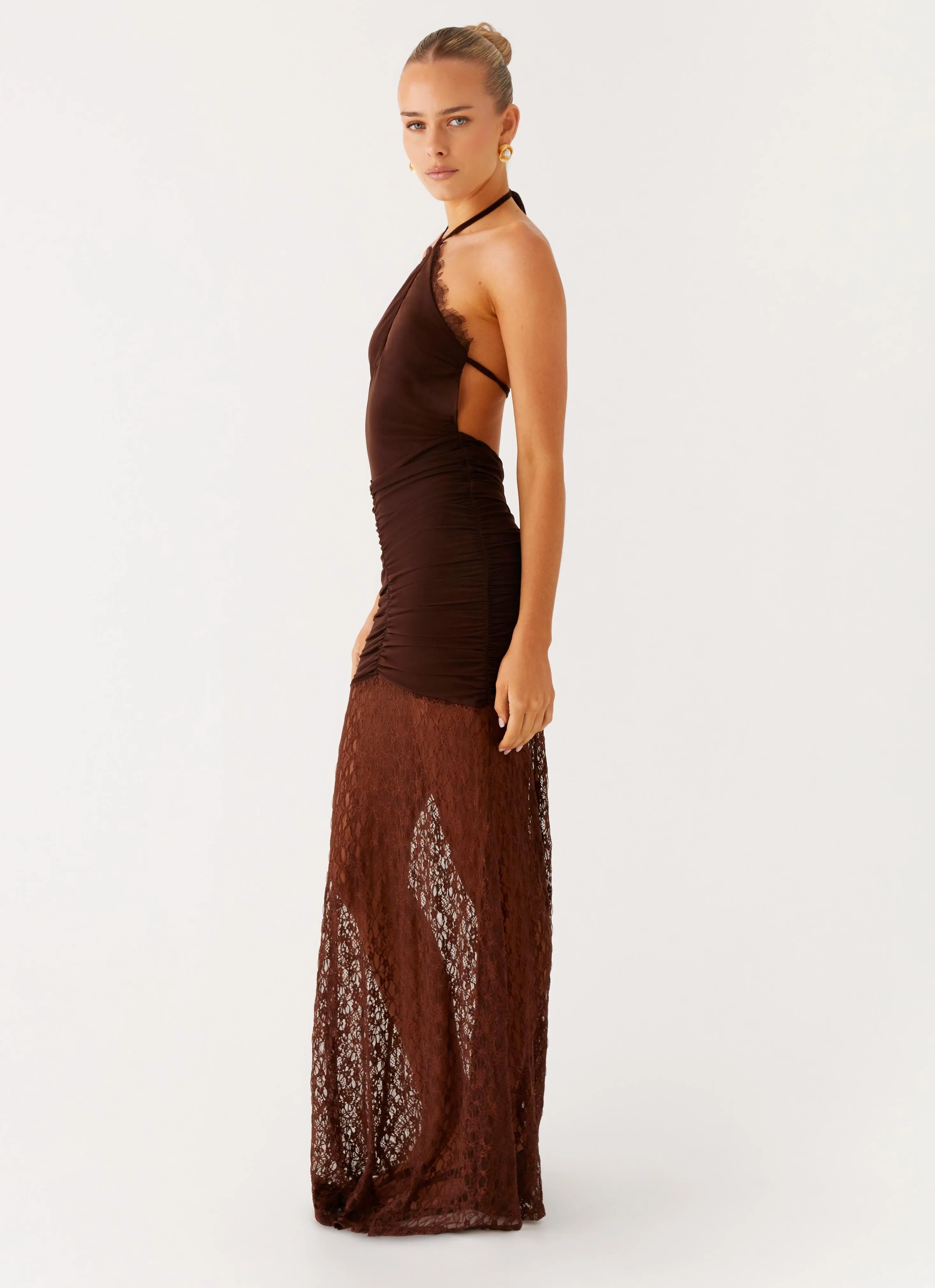 Somber Maxi Dress - Chocolate Grab Now