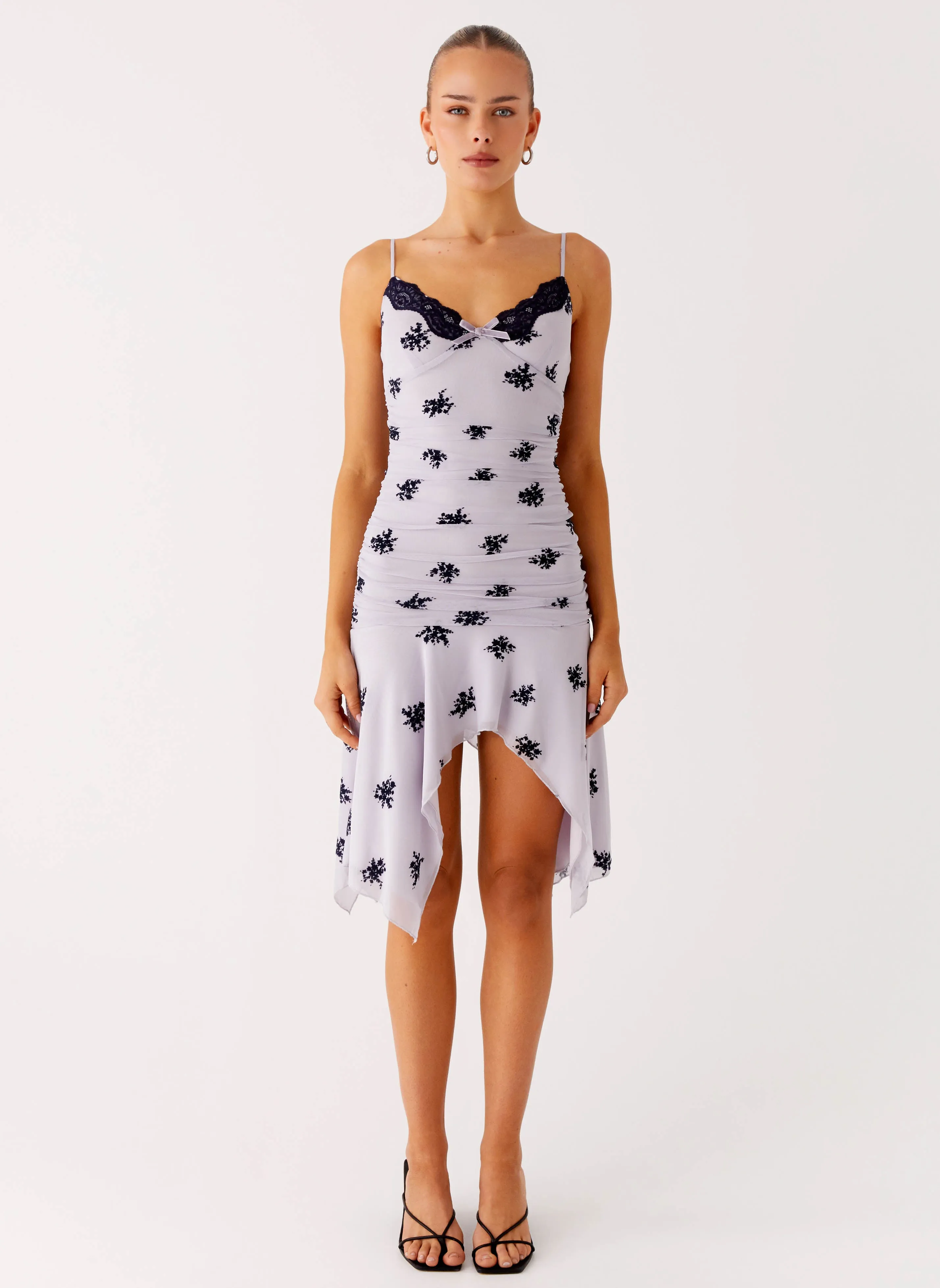 Minimal Mood Amor Flock Hanky Mini Dress - Lilac