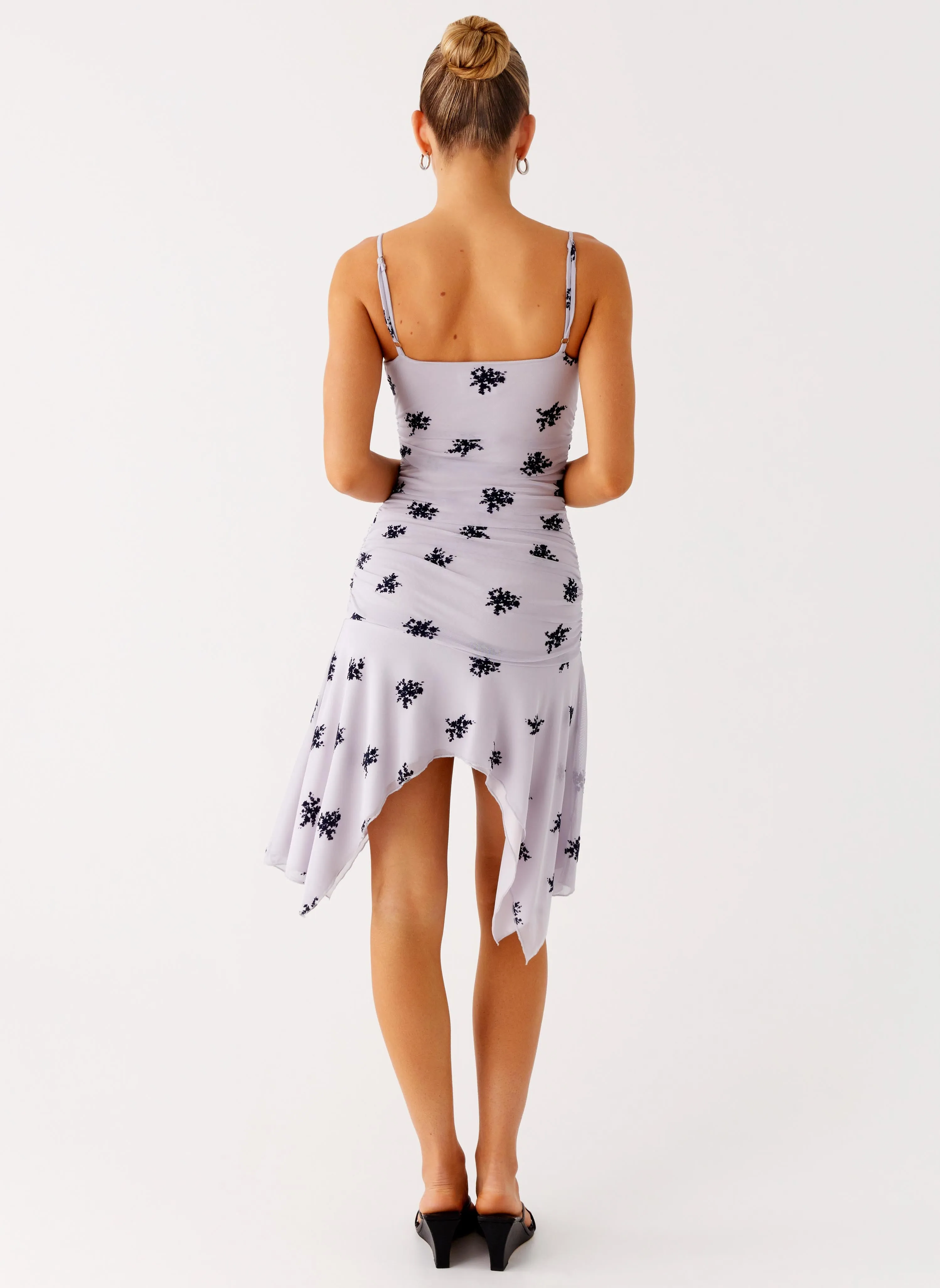 Amor Flock Hanky Mini Dress - Lilac Handmade Office Mood